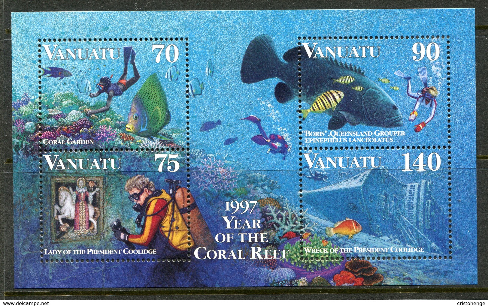 Vanuatu 1996 Diving MS MNH (SG MS744) - Vanuatu (1980-...)