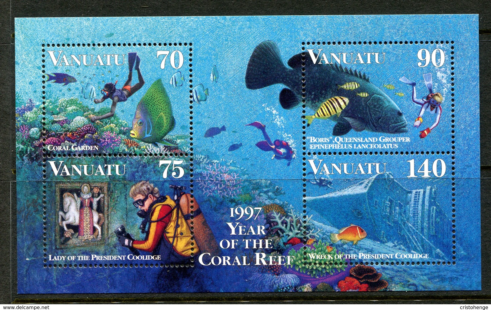 Vanuatu 1996 Diving MS MNH (SG MS744) - Vanuatu (1980-...)