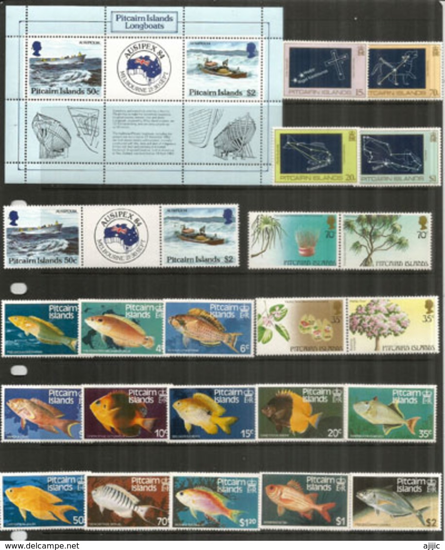 Années 1983-1984 .  23 Timbres + Bloc-feuillet Neufs.  Côte 35,00 Euro - Islas De Pitcairn