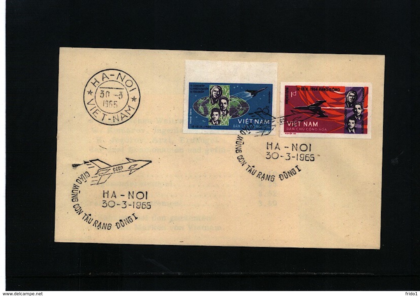 Vietnam 1965 Space / Raumfahrt Imperforated Set FDC  Interesting Cover - Asien