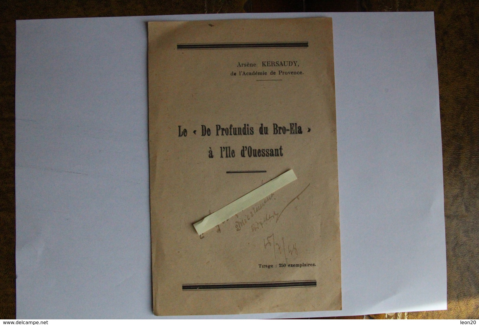 Finistère Ouessant  DE Pronfondis Du Bro-Ela Mort Emile Boussu Janvier 1945 4 Pages 20x 13 - Ouessant