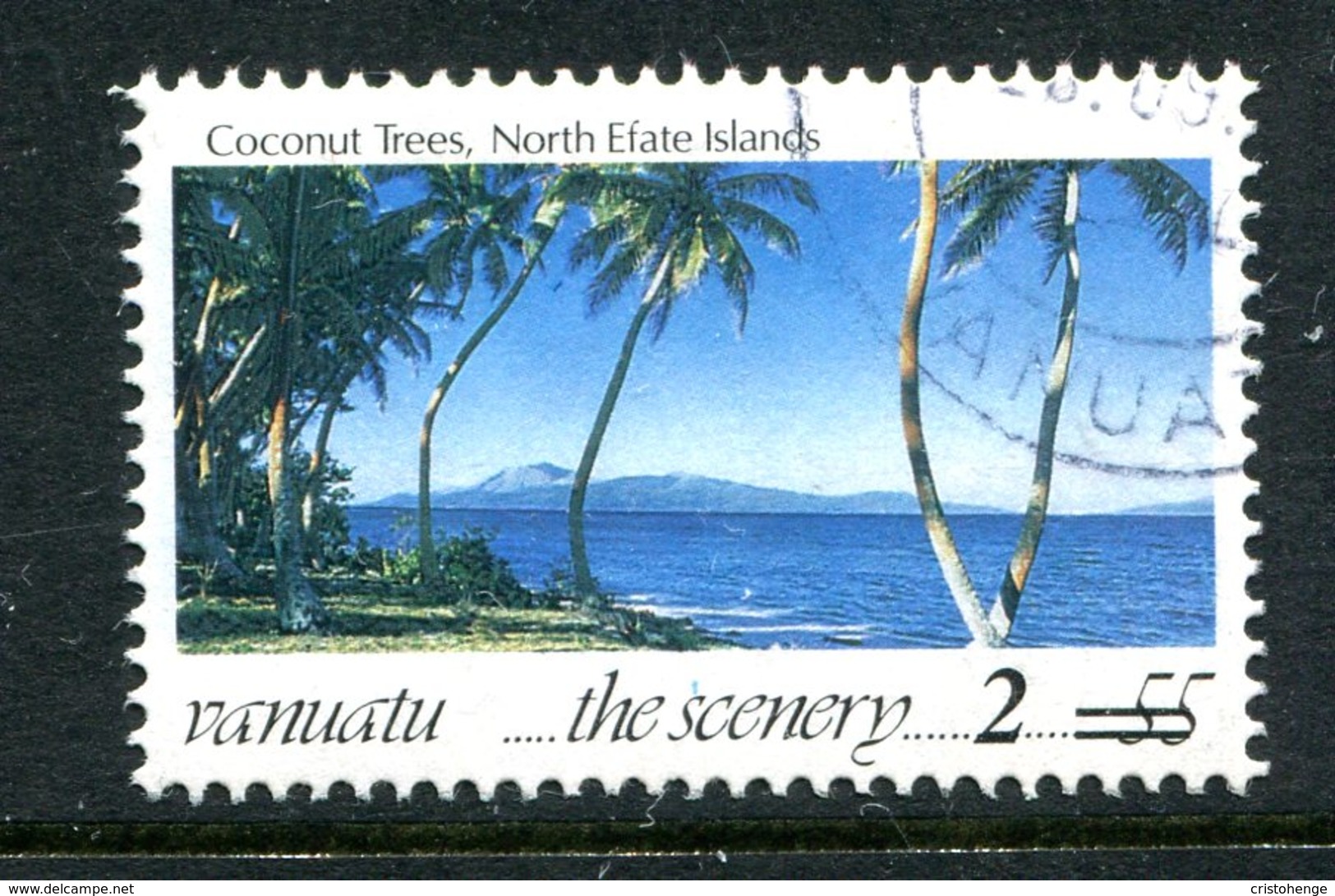 Vanuatu 1998-2000 Surcharges - 2v On 55v Coconut Trees Used (SG 791) - Vanuatu (1980-...)