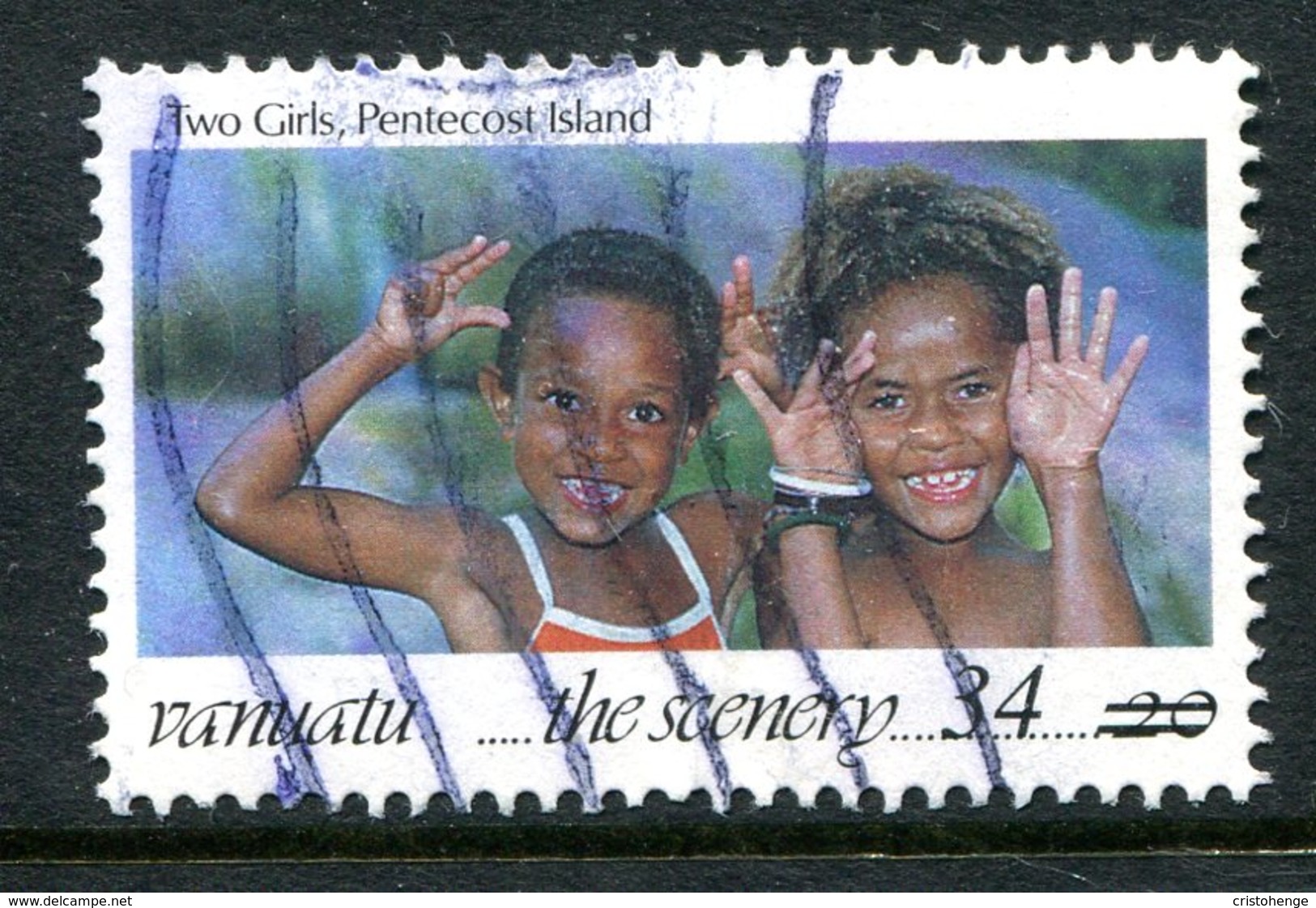 Vanuatu 1998-2000 Surcharges - 34v On 20v Two Girls Used (SG 796) - Vanuatu (1980-...)