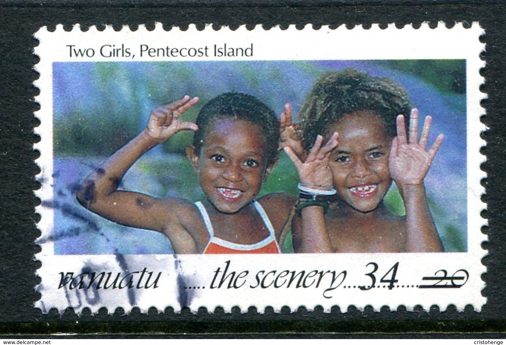 Vanuatu 1998-2000 Surcharges - 34v On 20v Two Girls Used (SG 796) - Vanuatu (1980-...)