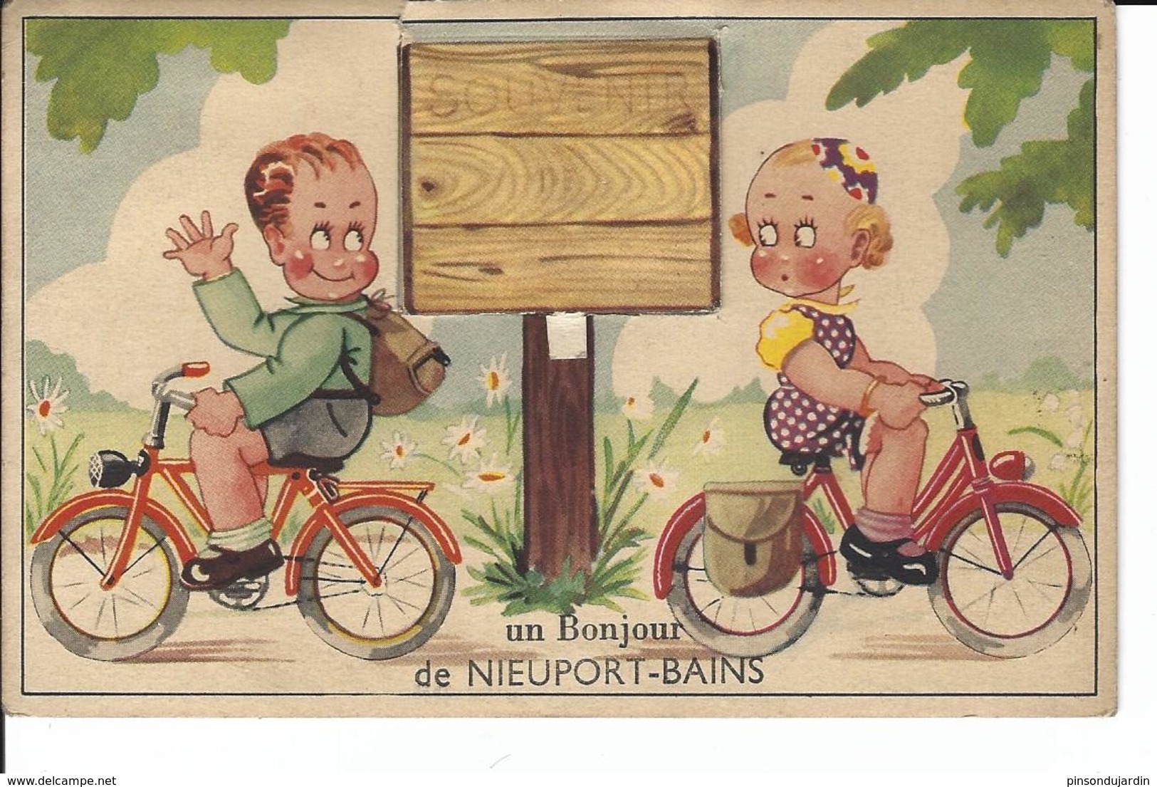 Nieuport Bains - Nieuwpoort Bad Carte à Système (enfants à Vélos) TOP - A Systèmes