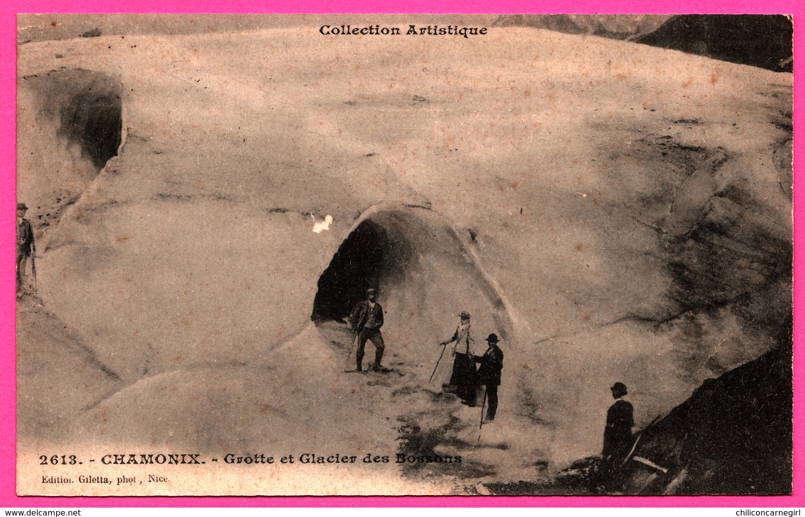 Chamonix - Grotte Et Glacier Des Bossons - Animée - Edit. GILETTA - 1907 - Chamonix-Mont-Blanc