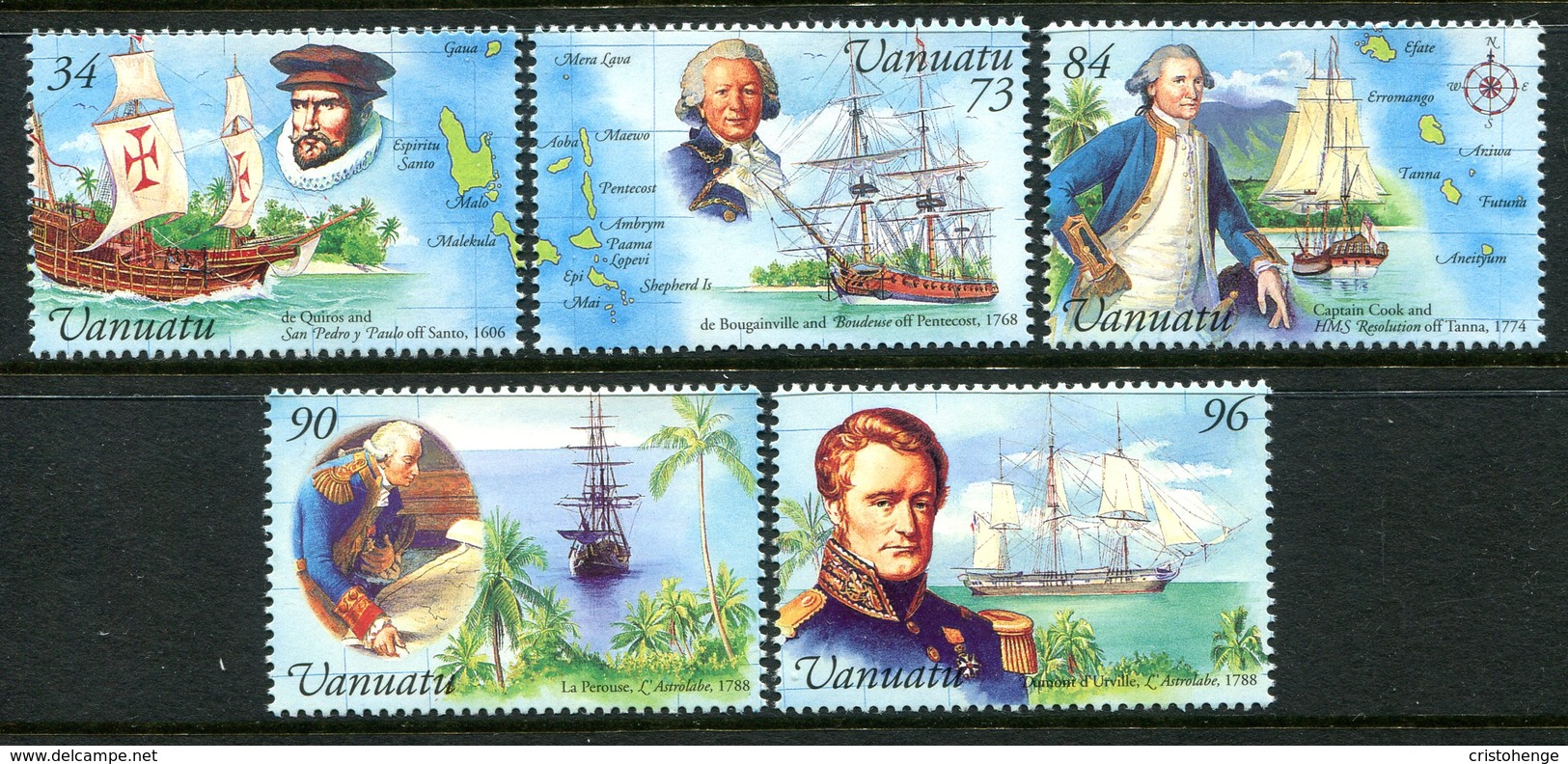 Vanuatu 1999 Explorers Set MNH (SG 798-802) - Vanuatu (1980-...)