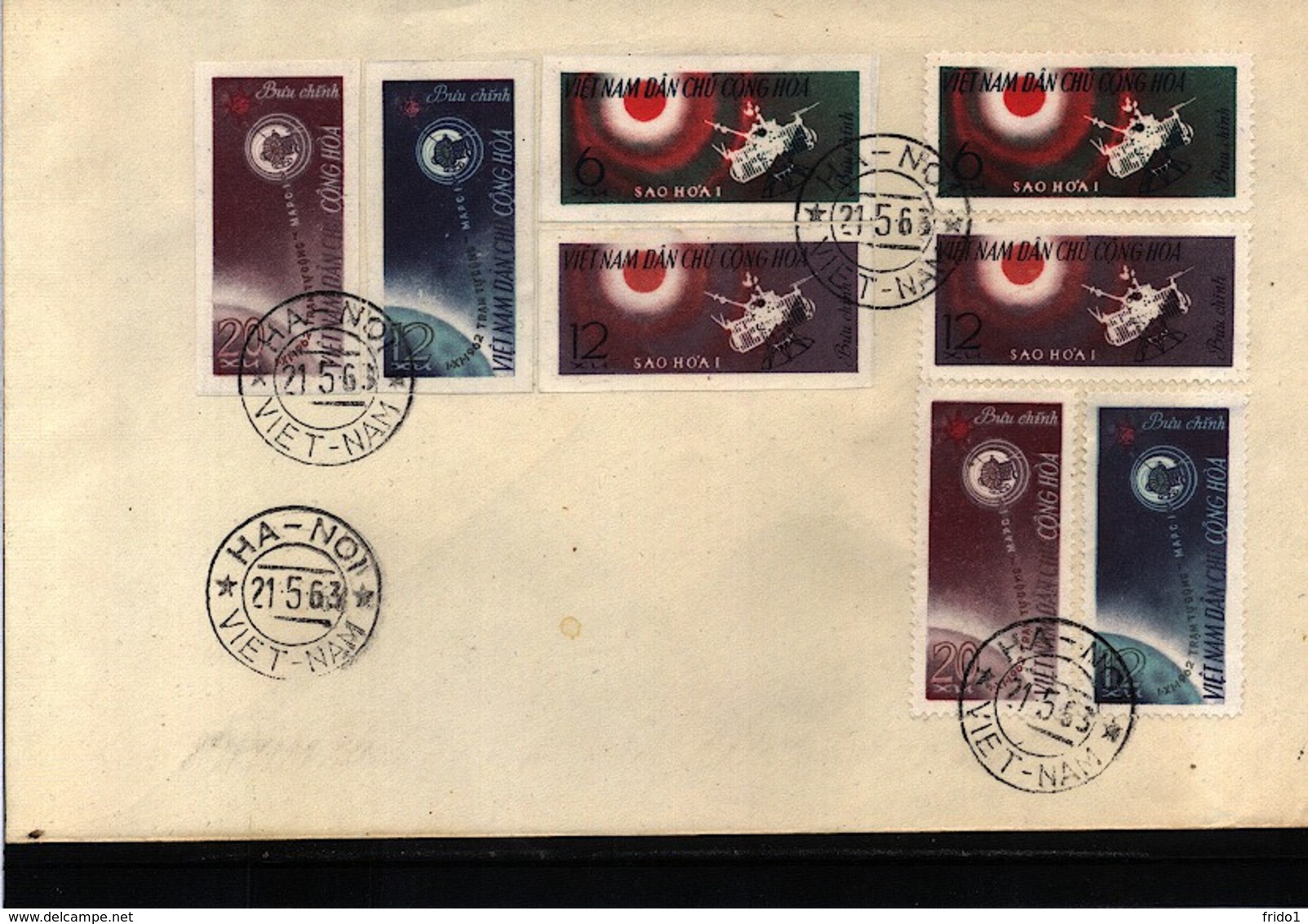 Vietnam 1963 Space / Raumfahrt FDC Perforated + Imperforated Set Interesting Cover - Asien