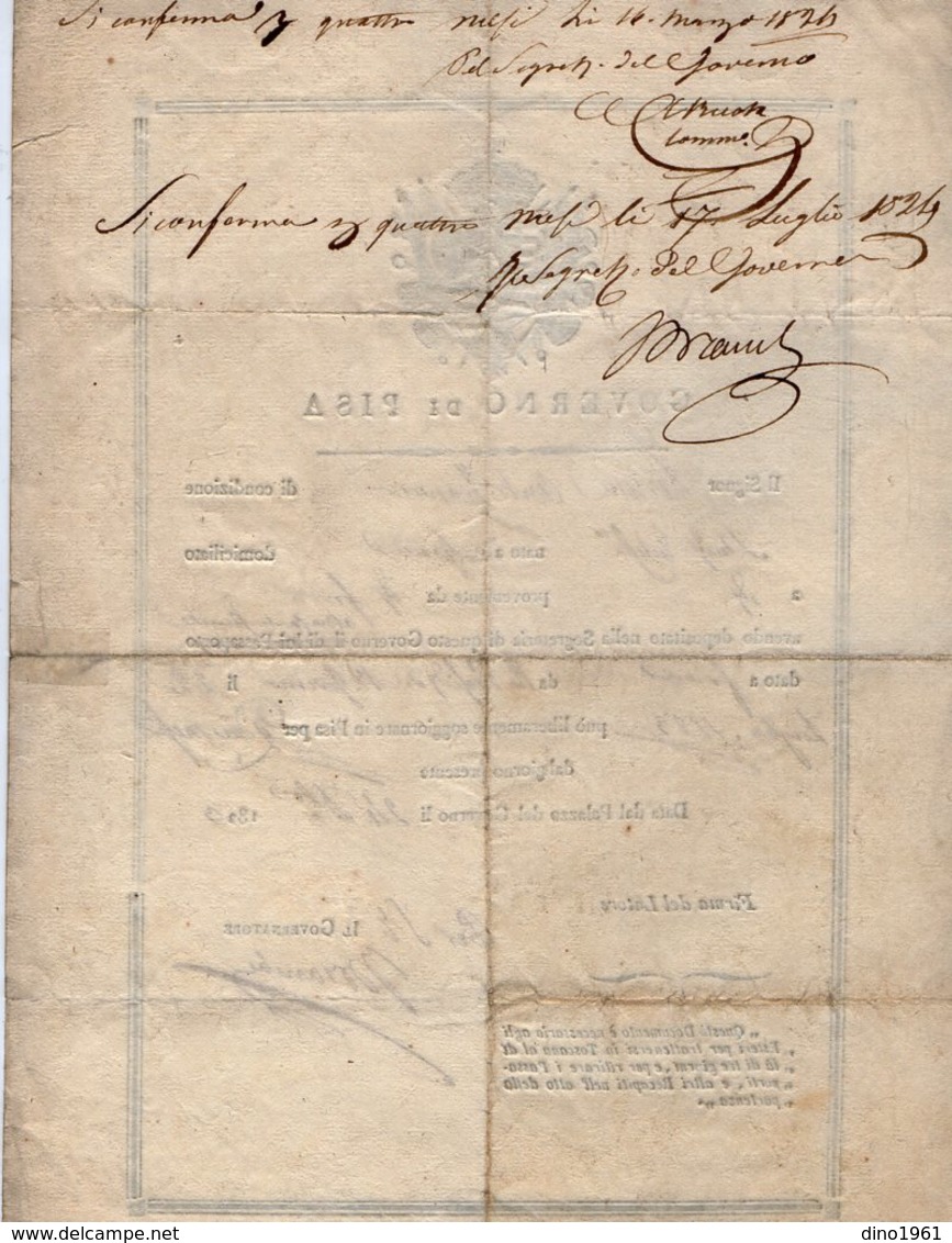 VP14.576 - Passeport - Governo Di PISA 1823 - Passaporti - Collections