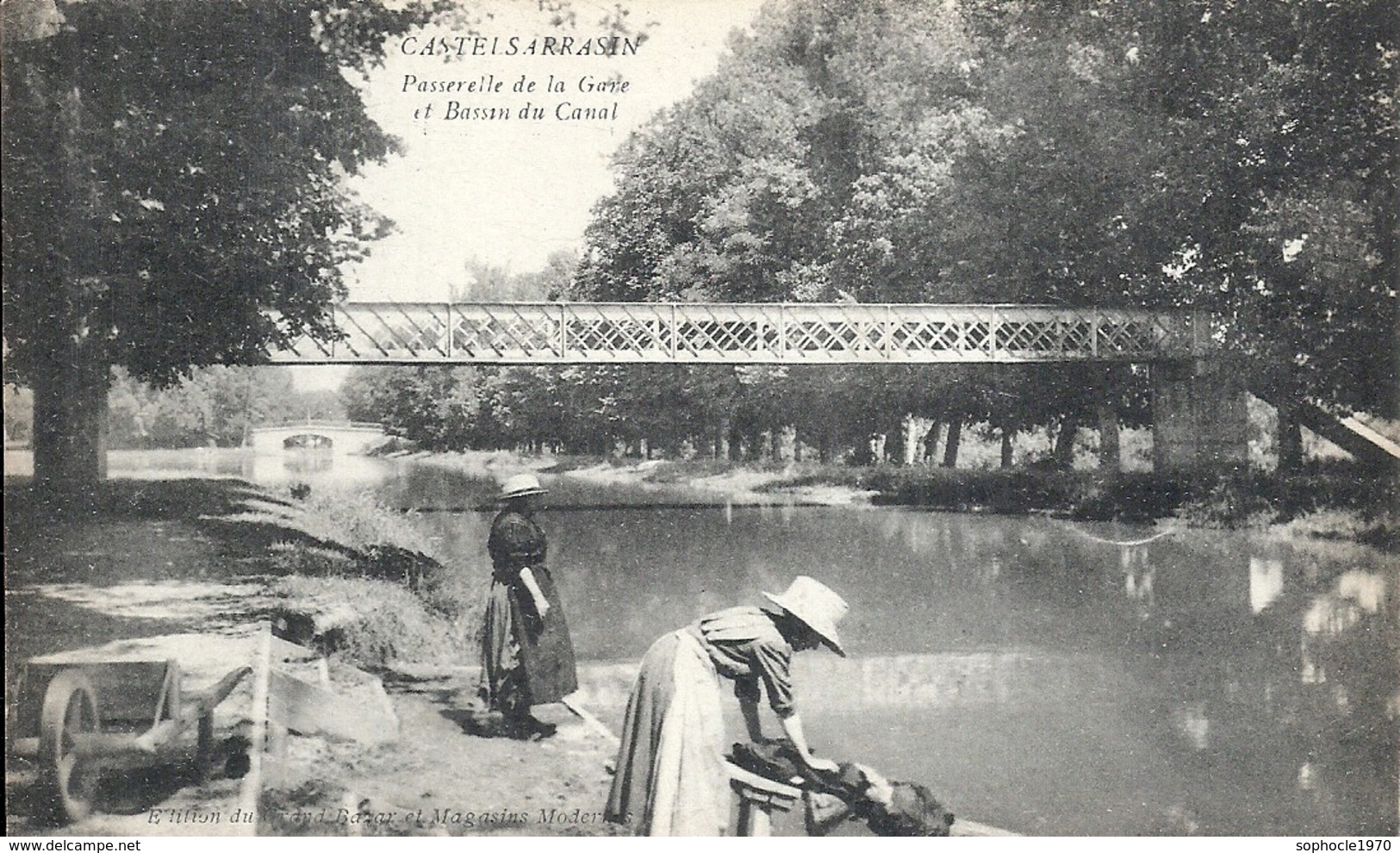 TARN - 81 - CASTELSARRASIN - Passerelle De La Garde Et Bassin Du Canal - Lavandières - Castelnau De Montmirail