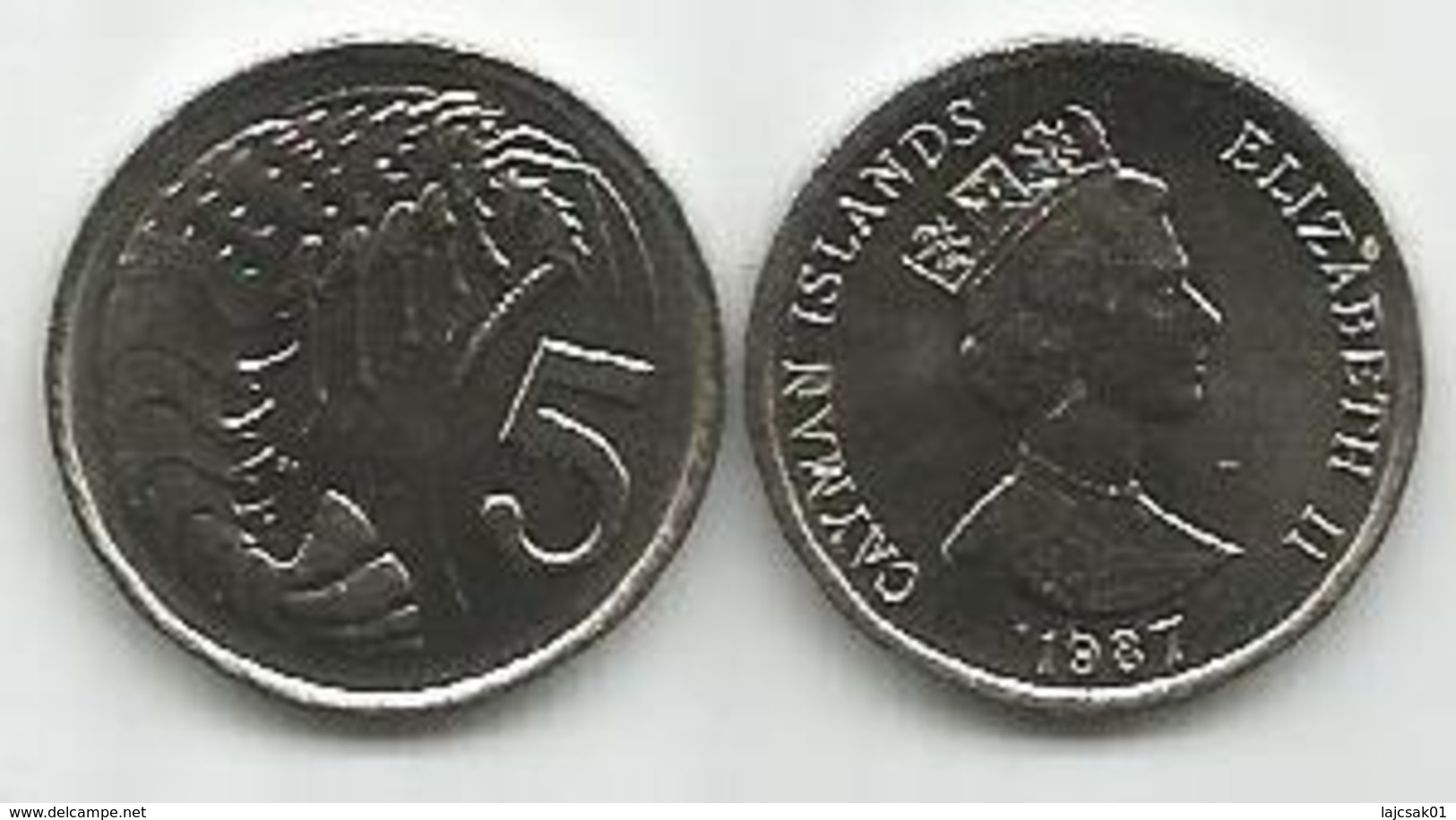 Cayman Islands 5 Cents 1987. High Grade - Kaaiman Eilanden