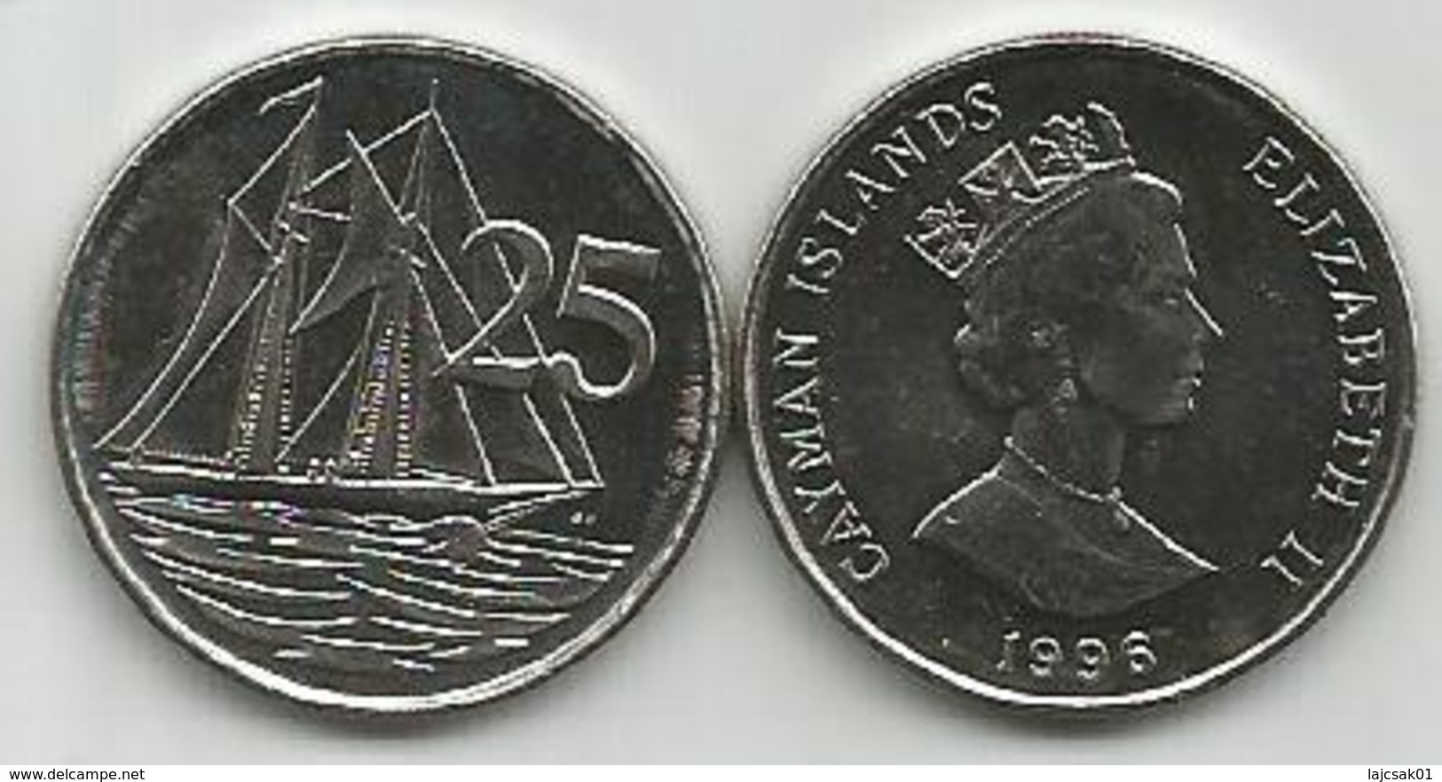 Cayman Islands 25 Cents 1996. High Grade - Kaaiman Eilanden