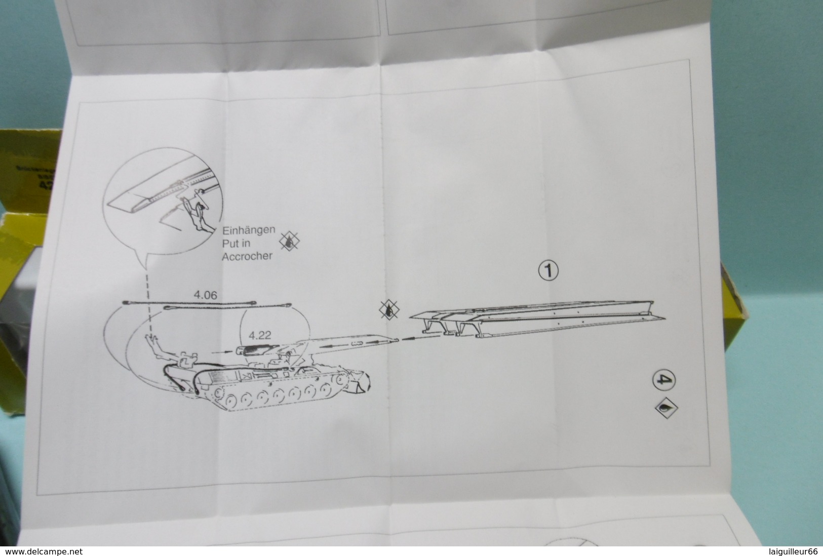 Roco Minitanks - PONT MOBILE BLINDE TYPE BIBER Brückenlegepanzer Réf. 427 Militaire Neuf NBO HO 1/87 - Véhicules Routiers