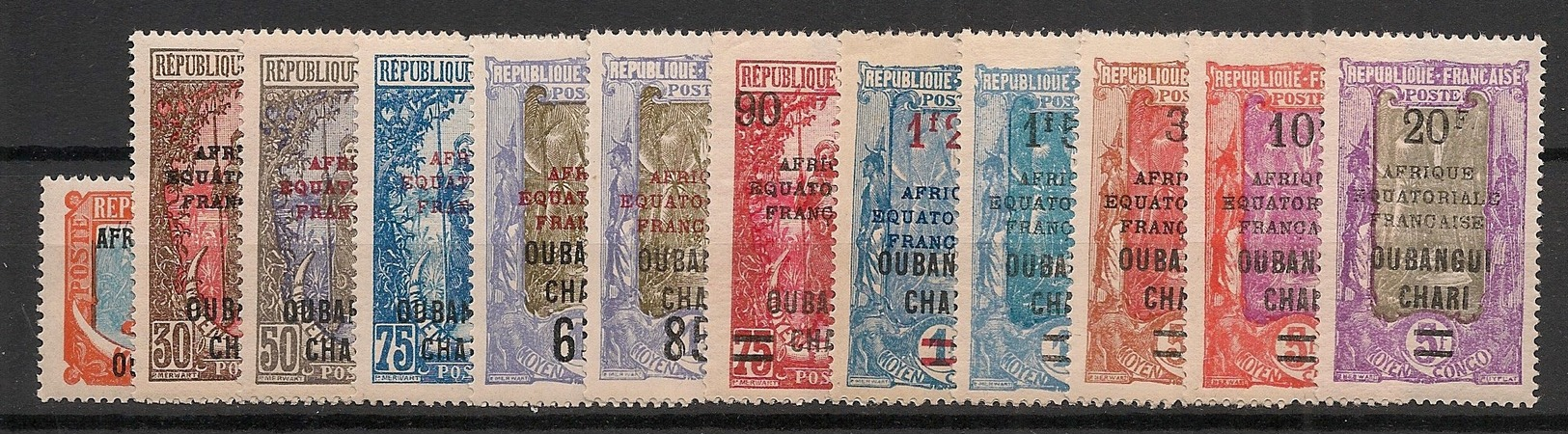 Oubangui - 1925-27 - N°Yv. 63 à 74 - Série Complète - Neuf Luxe ** / MNH / Postfrisch - Neufs