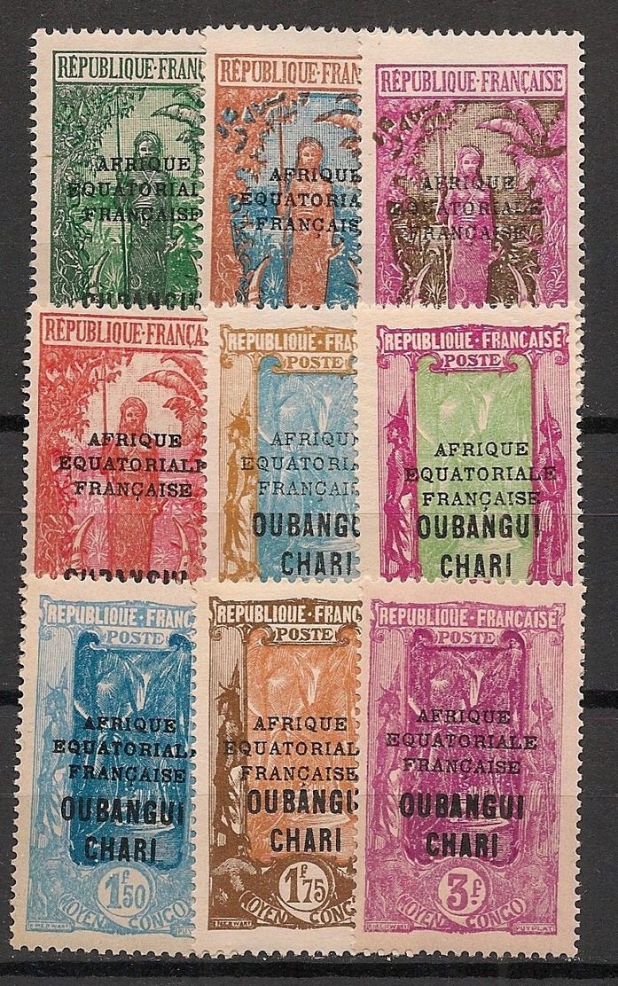 Oubangui - 1927-33 - N°Yv. 75 à 83 - Série Complète - Neuf Luxe ** / MNH / Postfrisch - Neufs