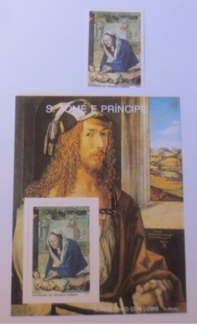 São Tomé  Príncipe  Block 222 U. Marke Weihnachten  A.Dürer 1989  Xx ♥ (72389) - São Tomé Und Príncipe