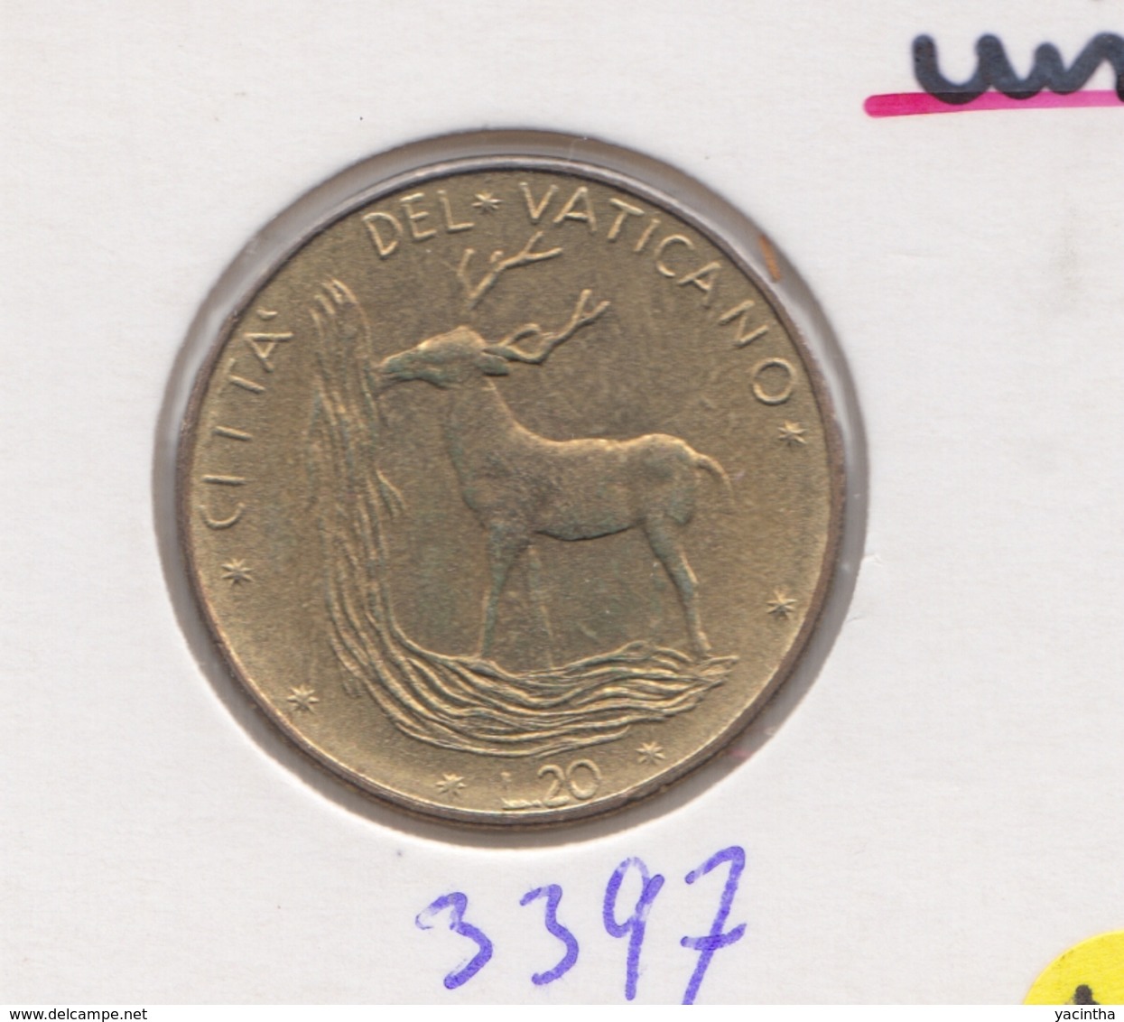 @Y@  Vaticaanstad  20 Lire   1976   Unc      (3397) - Vaticaanstad