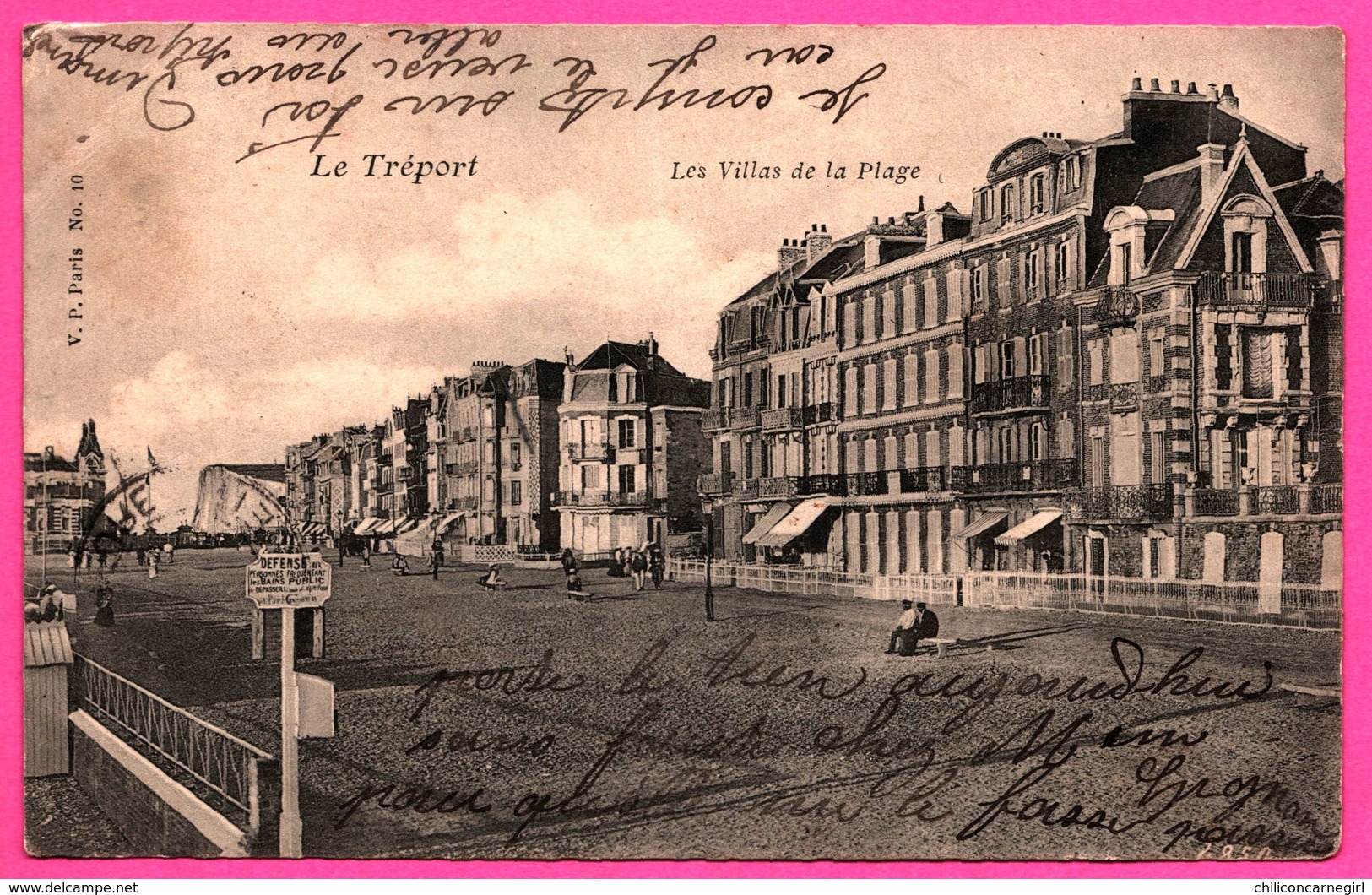 Le Tréport - Les Villas De La Plage - Animée - V.P. - 1904 - Oblit. EU LE TREPORT - Le Treport