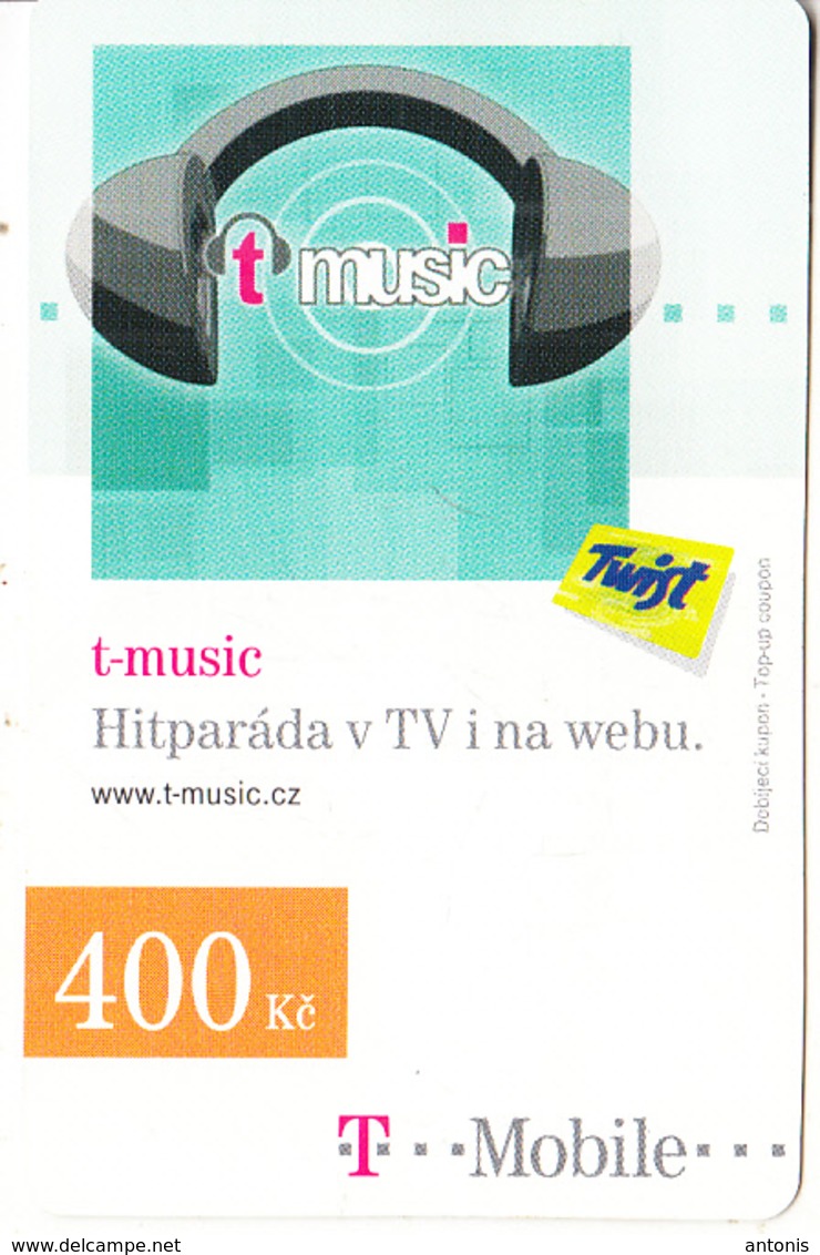 CZECH REPUBLIC - T-music, T Mobile/Twist Prepaid Card 400 Kc, Exp.date 12/08/10, Used - Tschechische Rep.