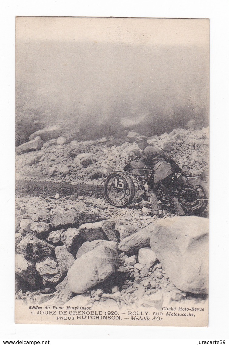 6 Jours De Grenoble 1920.Rolly,sur Motosacoche,Pneus HUTCHINSON.Médaille D'Or.Automobile. - Motorcycle Sport