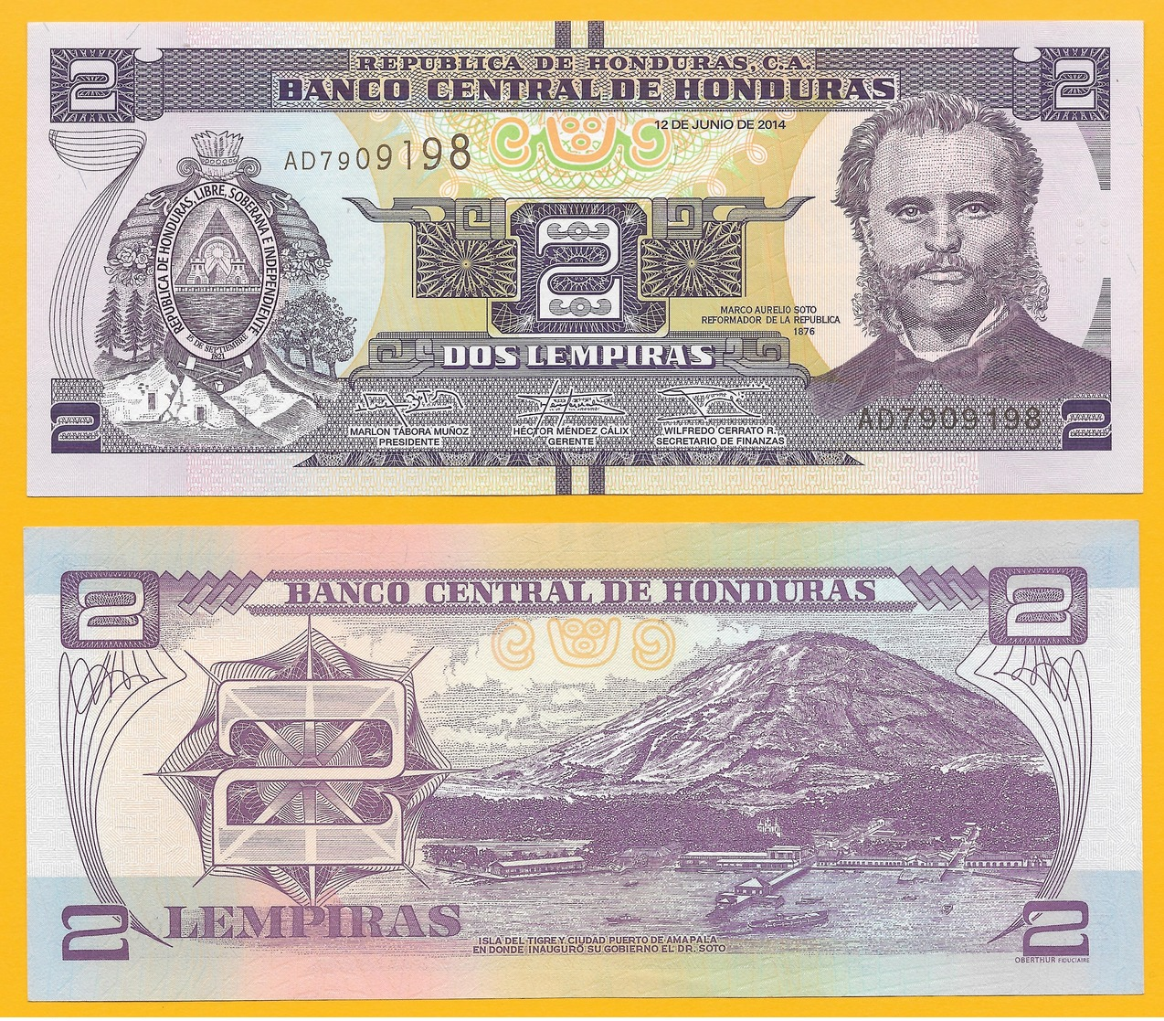 Honduras 2 Lempiras P-97 2014 UNC - Honduras