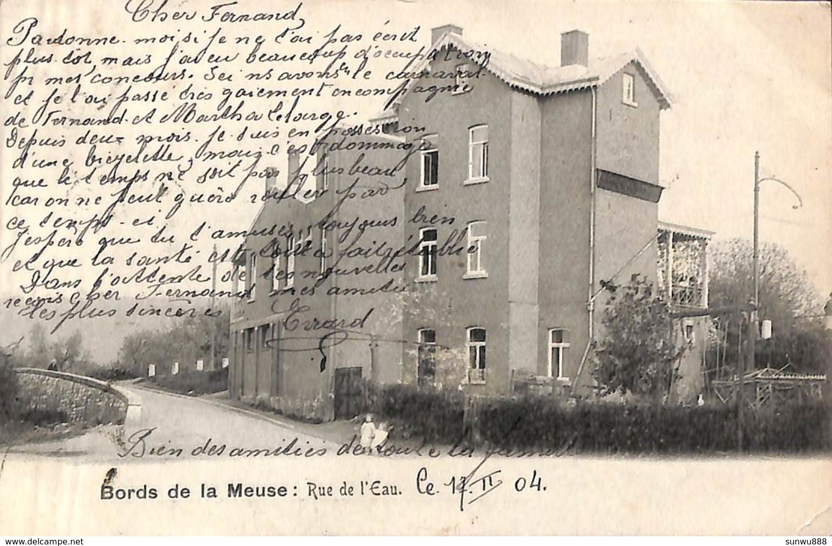 Bords De La Meuse - Rue De L'Eau (animée, 1904, Vers Prusse Rhénane) - Waremme