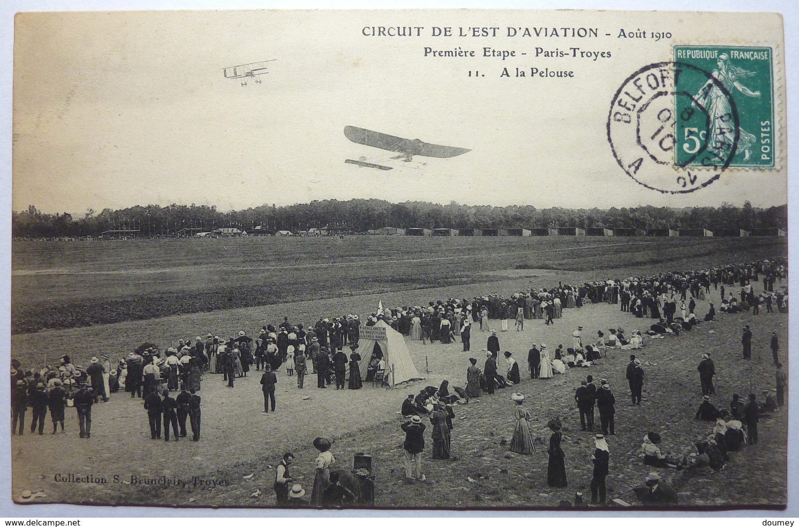 PREMIÈRE ÉTAPE - PARIS-TROYES - A LA PELOUSE - CIRCUIT DE L'EST DE L'AVIATION - AOUT 1910 - Reuniones