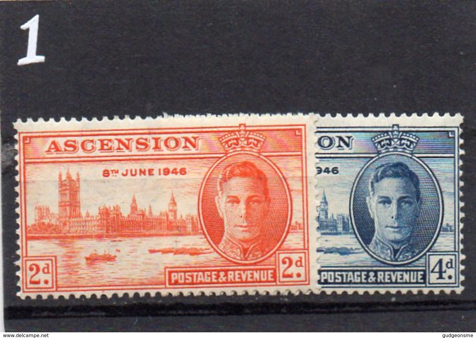 1946 Victory Pair MNH - Ascension