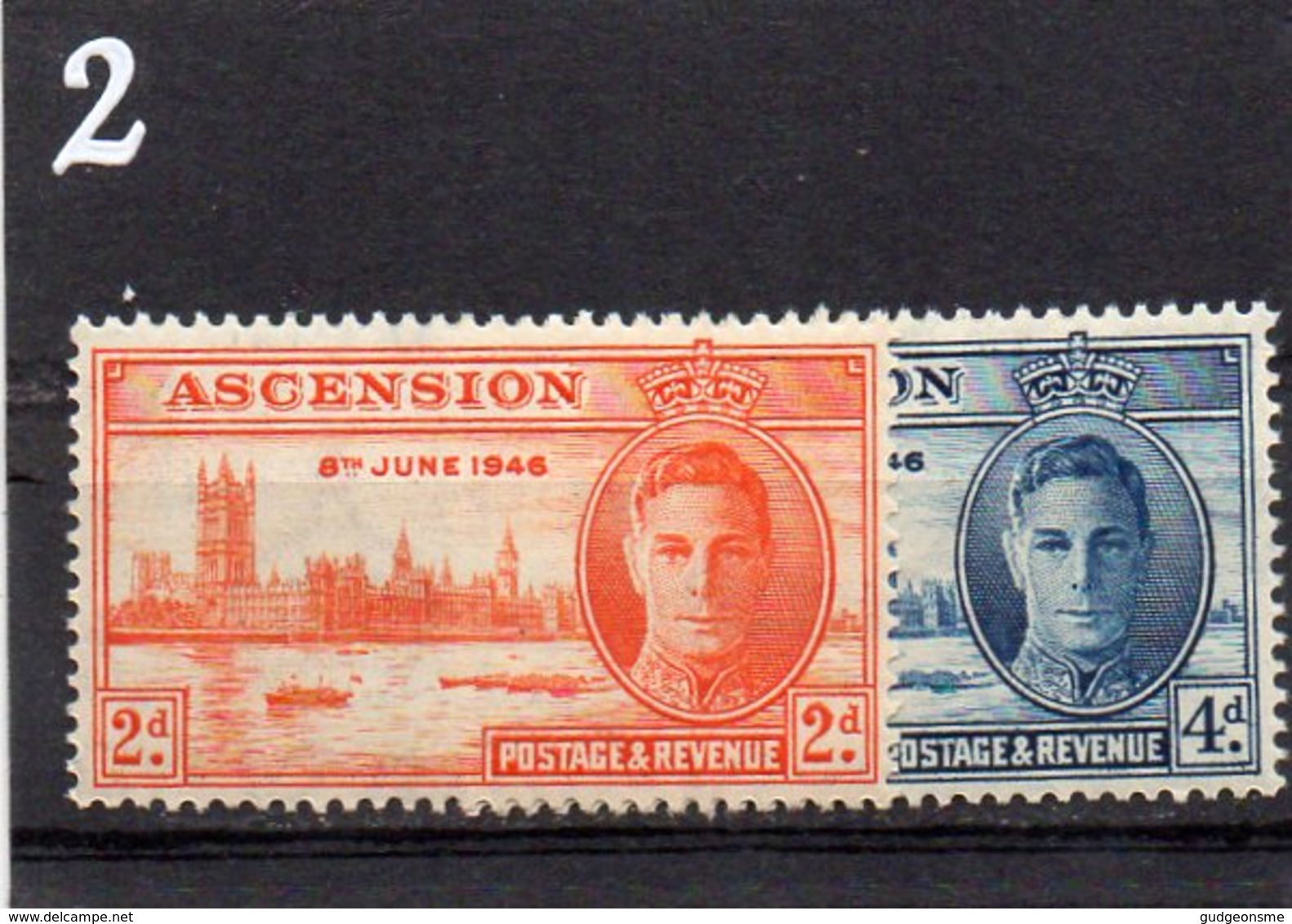1946 Victory Pair MNH - Ascension