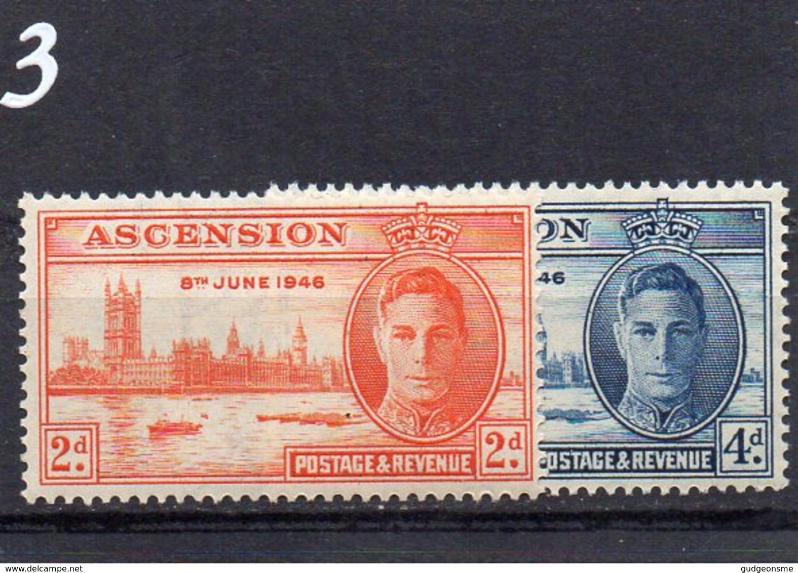 1946 Victory Pair MNH - Ascension