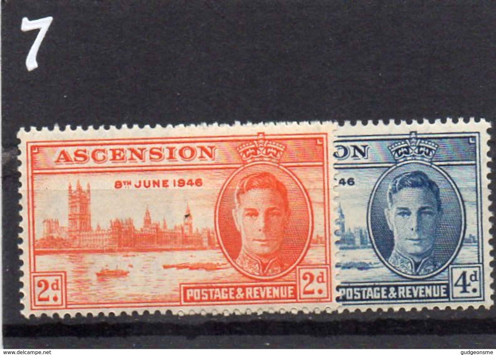 1946 Victory Pair MNH - Ascension