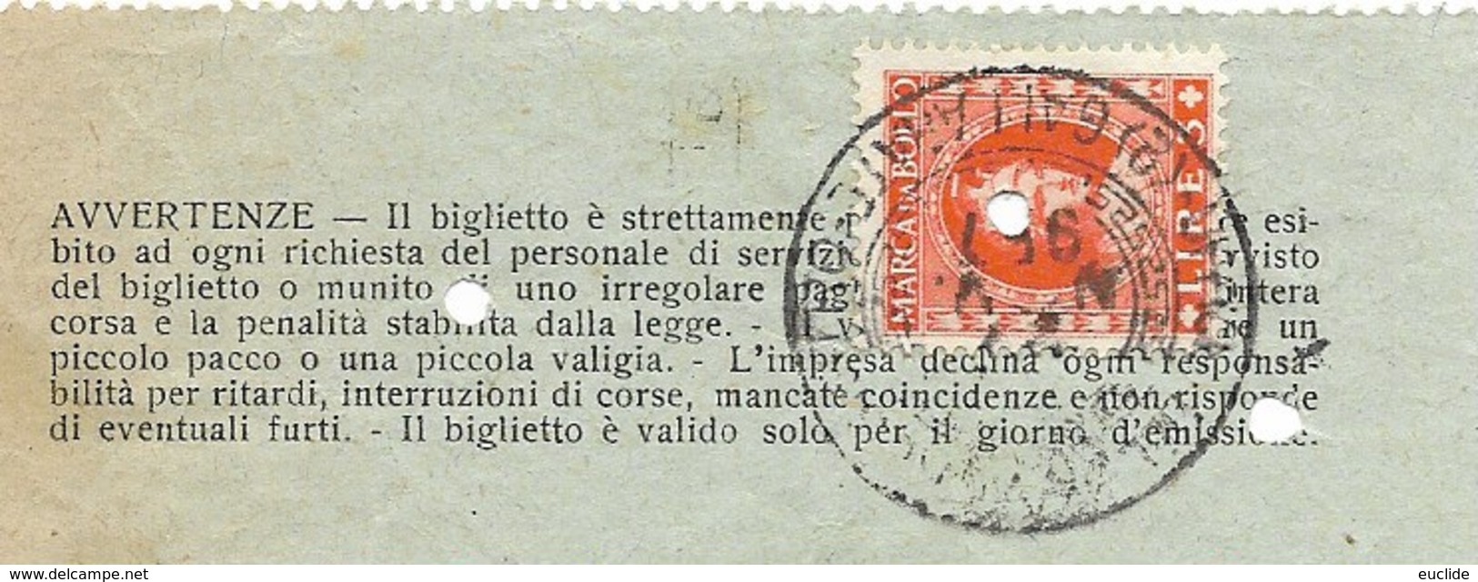 Biglietto  Impresa Jelmini & Giani Golasecca  Linea  Golasecca Gallarate Anni 50 - Europe