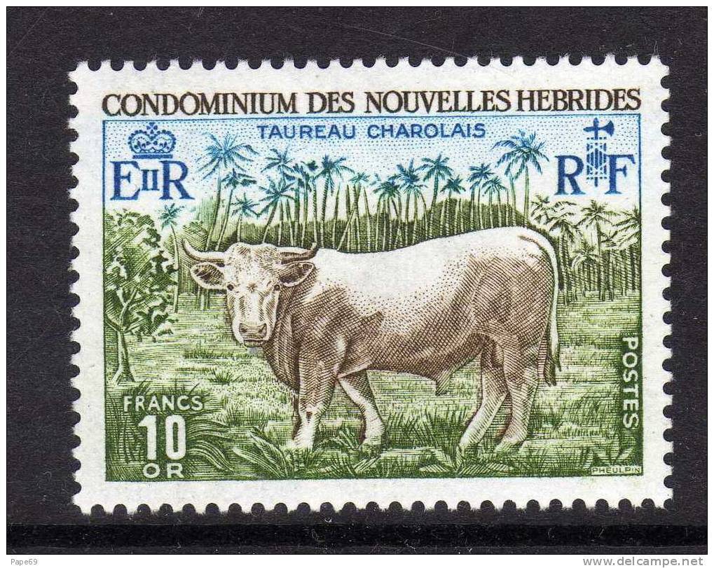 Nouvelles Hébrides N° 408 XX Taureau Charolais Légende  Française, Sans Charnière, TB - Autres & Non Classés