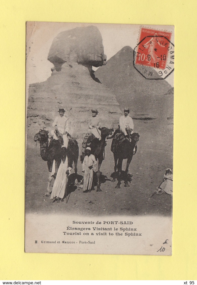 Poste Maritime - Marseille A Yokohama N°6 - 8-10-1916 - Souvenir De Port Said - 1877-1920: Periodo Semi Moderno