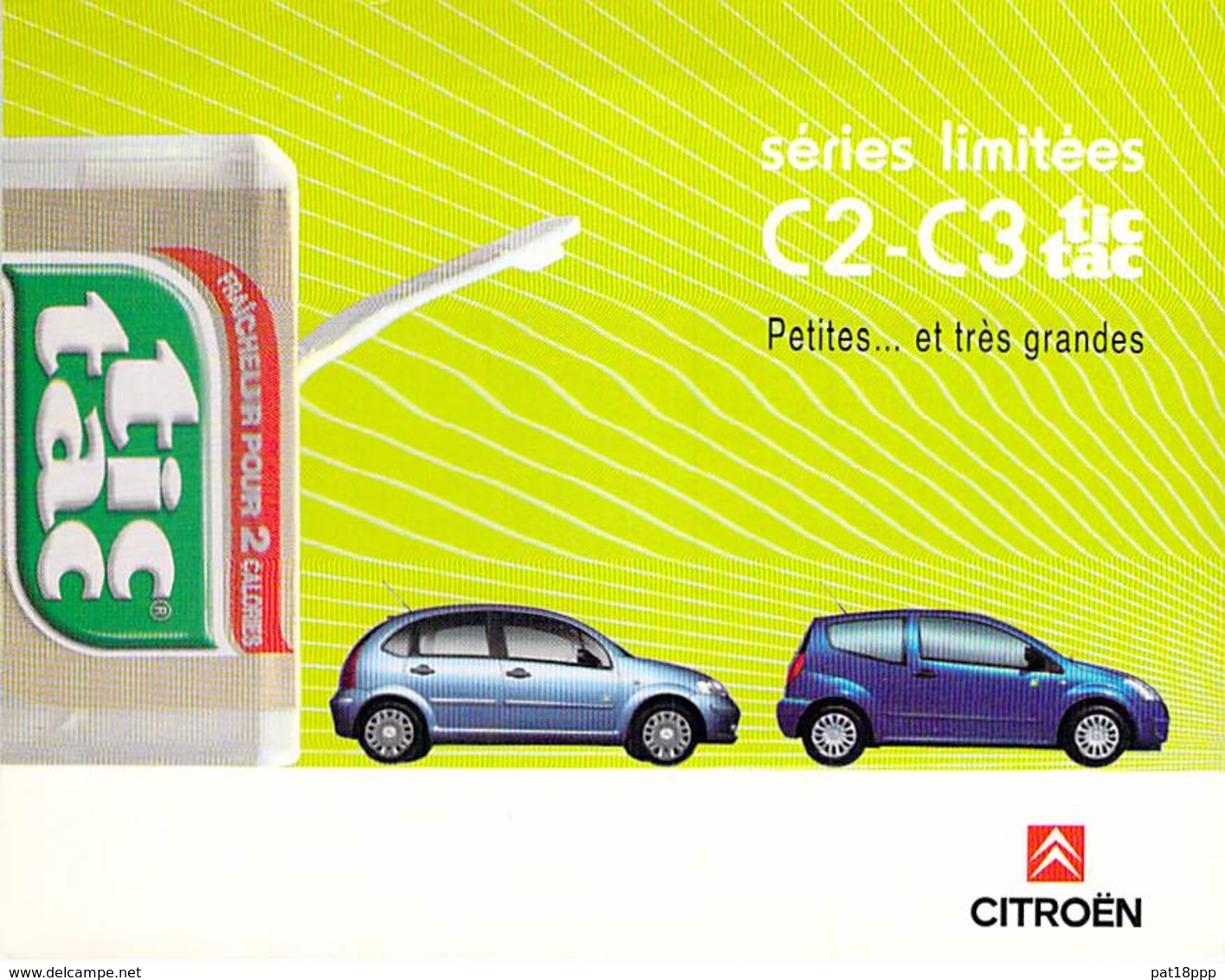 ** Lot De 2 Cartes ** VOITURES, AUTOS : Carte PUB " CITROEN C2 - C3 - CPM GF - Automobile Cars Coches Automobili - Other & Unclassified