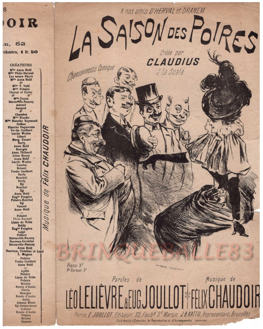 CAF CONC HUMOUR LGBT PARTITION SAISON DES POIRES LELIÈVRE JOULLOT CHAUDOIR CLAUDIUS SCALA D'HERVAL DRANEM PROSTITUTION - Autres & Non Classés