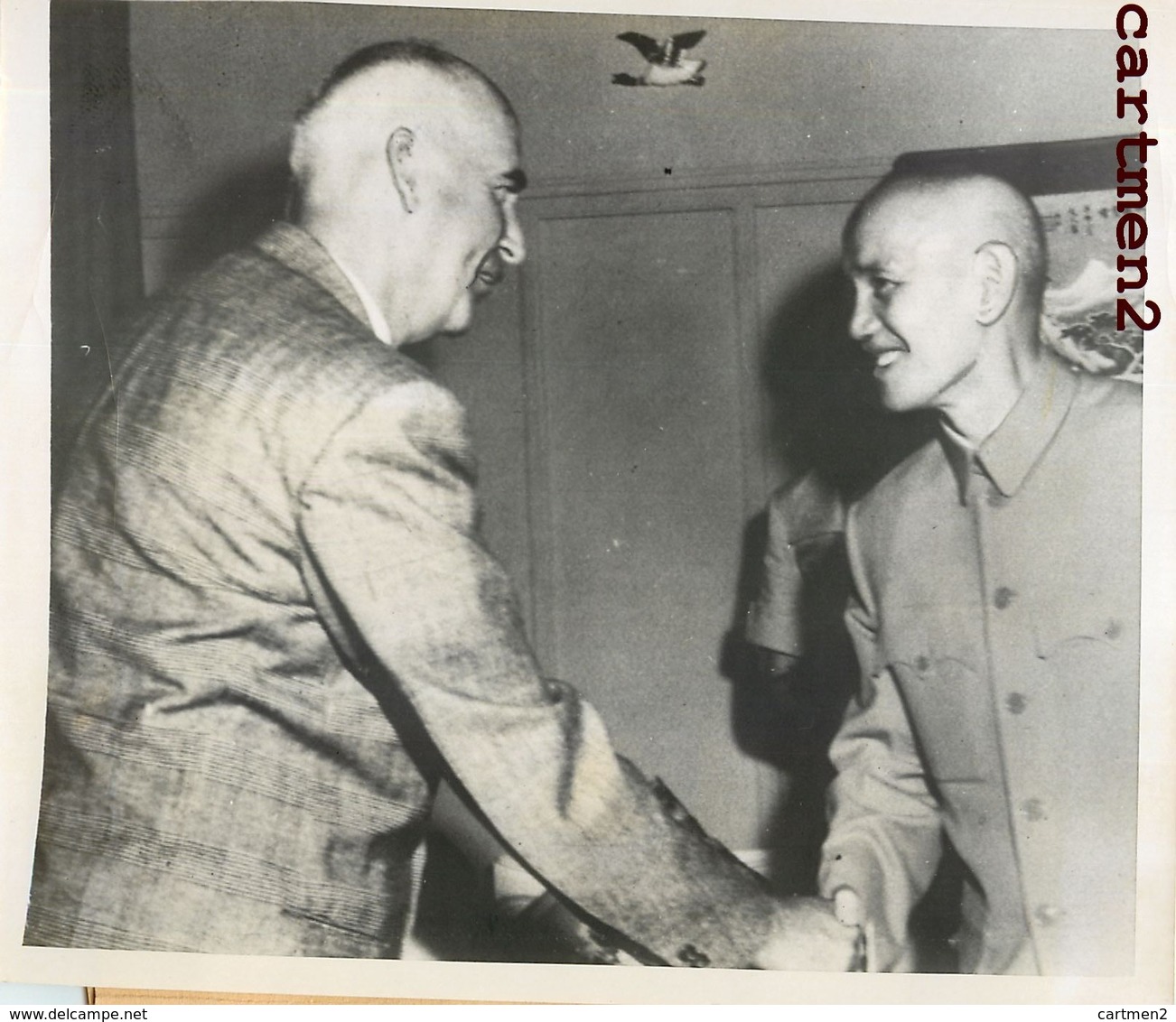 GRANDE PHOTO ANCIENNE CHINA CHIANG KAI-SHEK UNITED-STATES FRANK BARTHOLOMEW Tchang Kaï-chek CHINE CHINA GUERRE - Chine