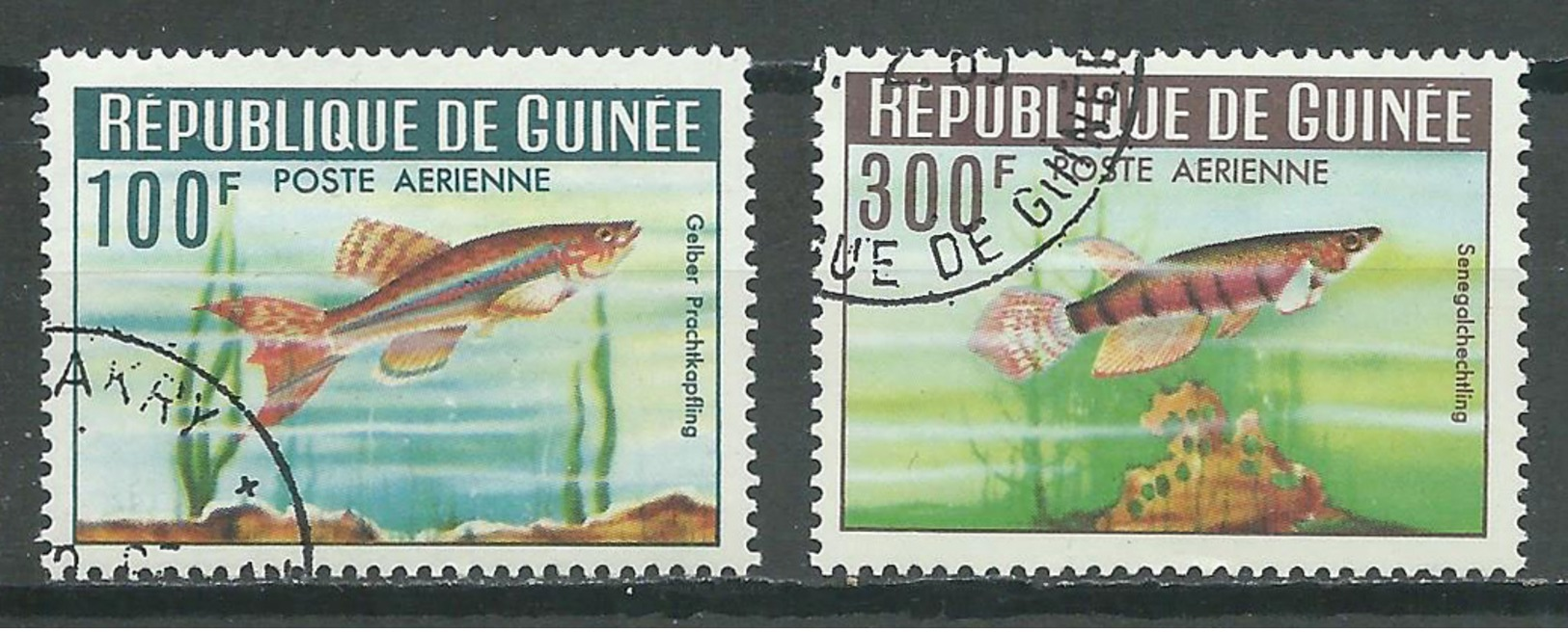 Guinée Poste Aérienne YT N°38/39 Poissons Oblitéré ° (Voir Description) - Guinée (1958-...)