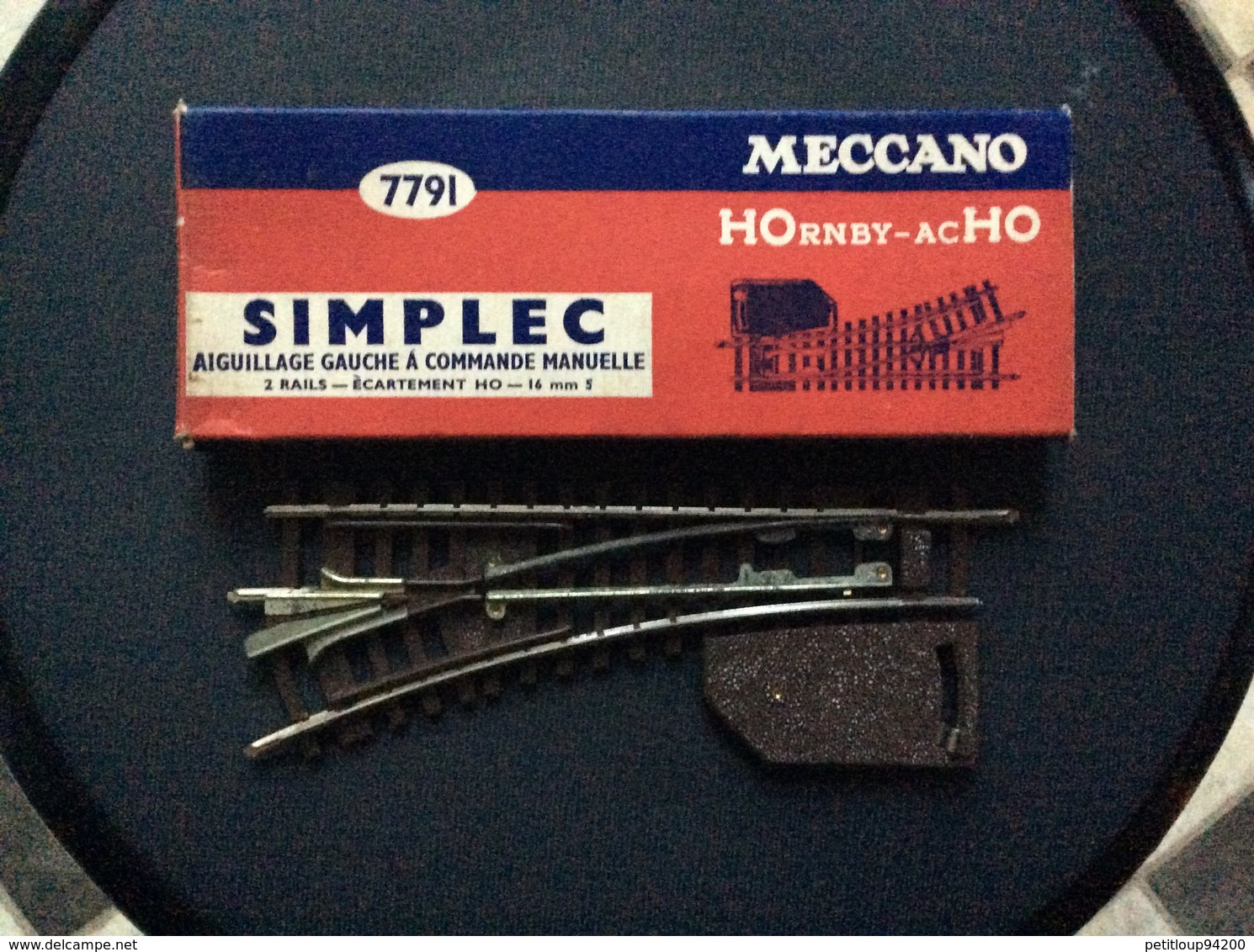 HORNBY-acHO MECCANO Aiguillage Gauche A Commandé Manuelle 2 Rails-Écartement Ho-16mm 5 SIMPLEC Ref, 7791 - Rails