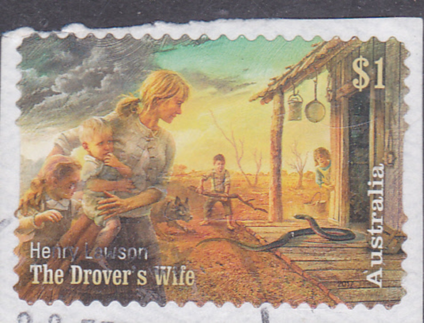 2017. AUSTRALIAN DECIMAL. Henry Lawson. $1. The Drovers Wife. P&S. FU. - Used Stamps