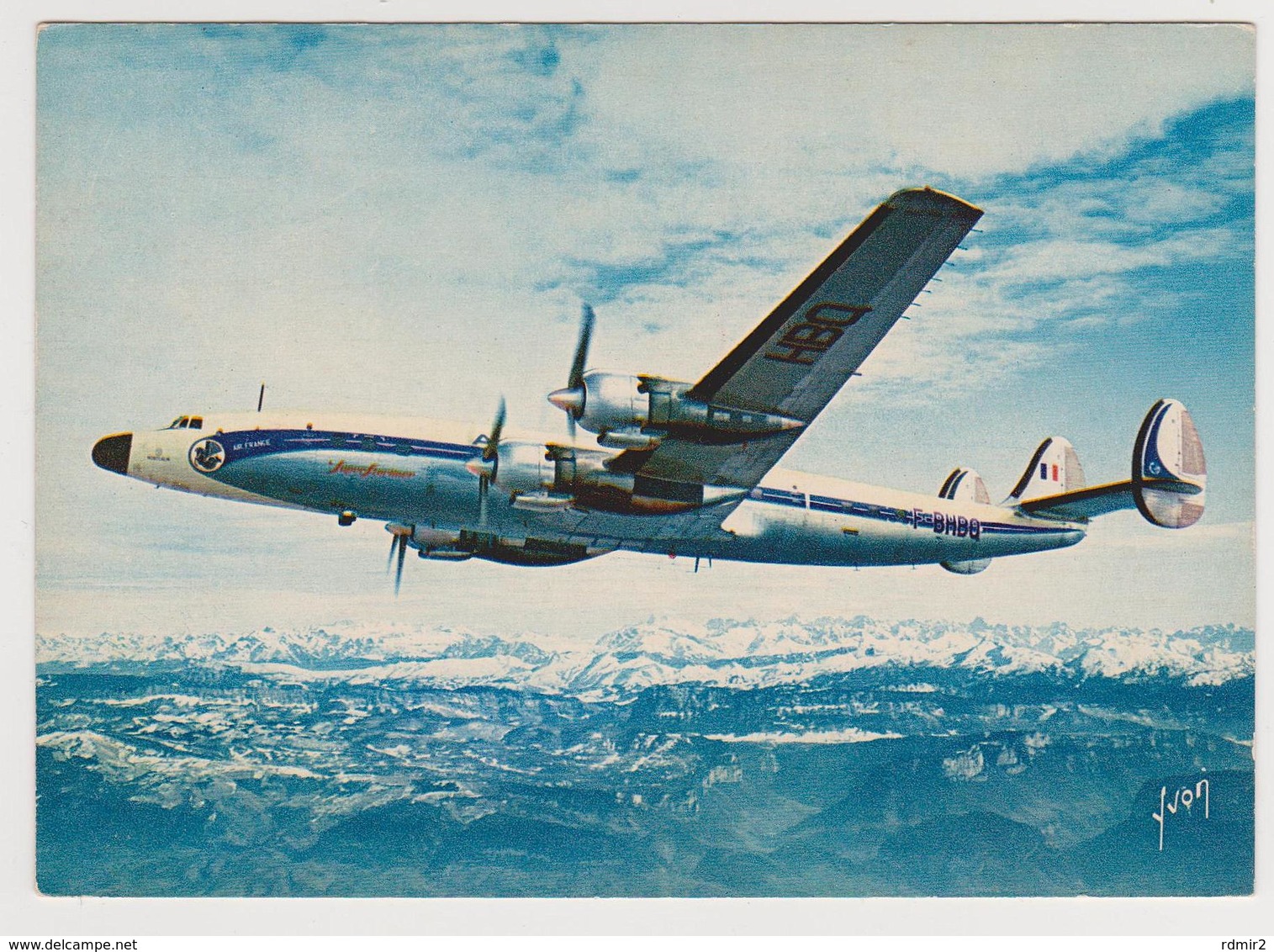 1341/ AIR FRANCE Super Starline Survolant Les Alpes.- Non écrite. Unused. No Escrita. Non Scritta. Ungelaufen. - 1946-....: Era Moderna