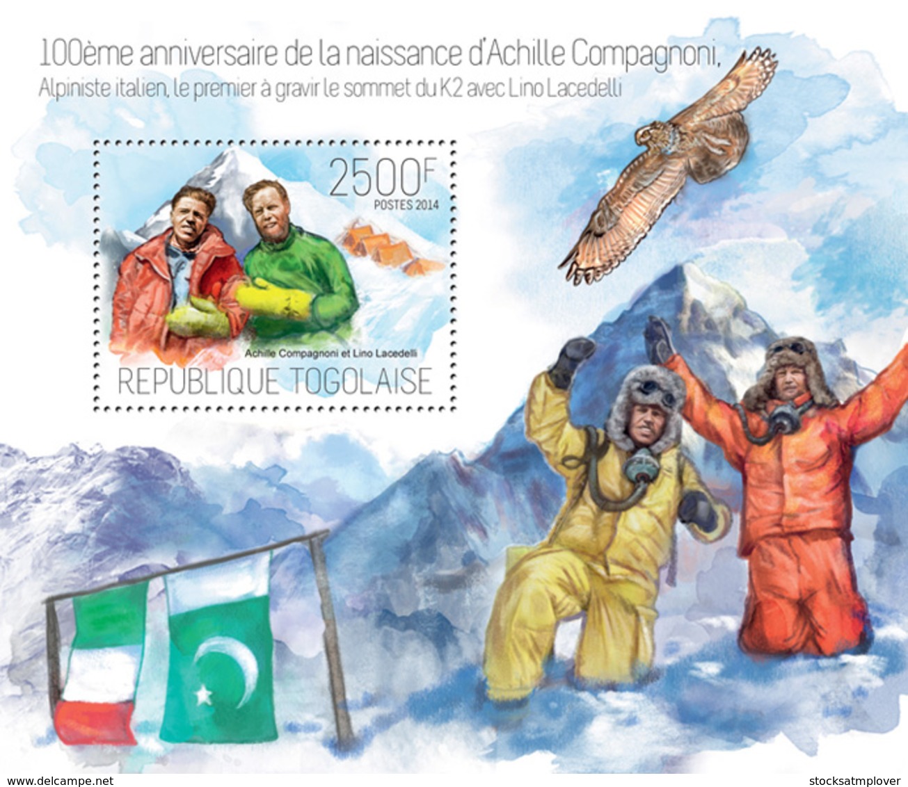 Togo 2014  Italian Mountaineer And Skier ,Achille Compagnoni - Togo (1960-...)