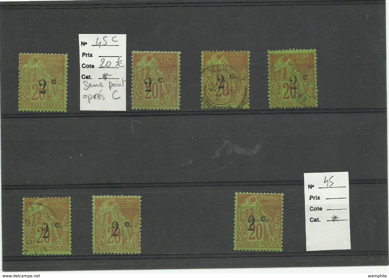 Réunion, YT N°45 Lot De 7 Valeurs Dont Variété 45c, Neufs Et Oblitérés - Neufs