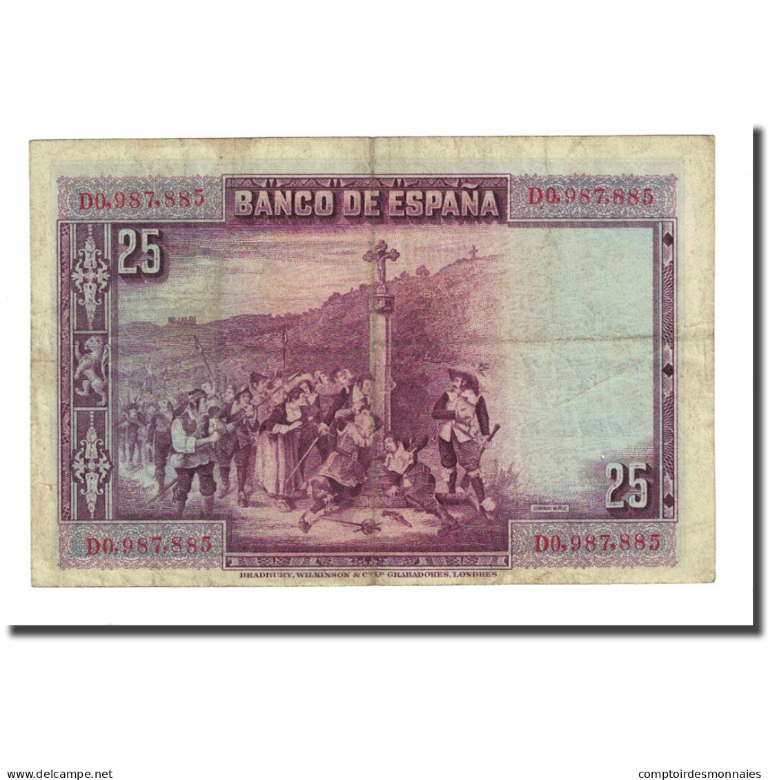 Billet, Espagne, 25 Pesetas, 1928-08-15, KM:74b, TTB - 1-2-5-25 Pesetas