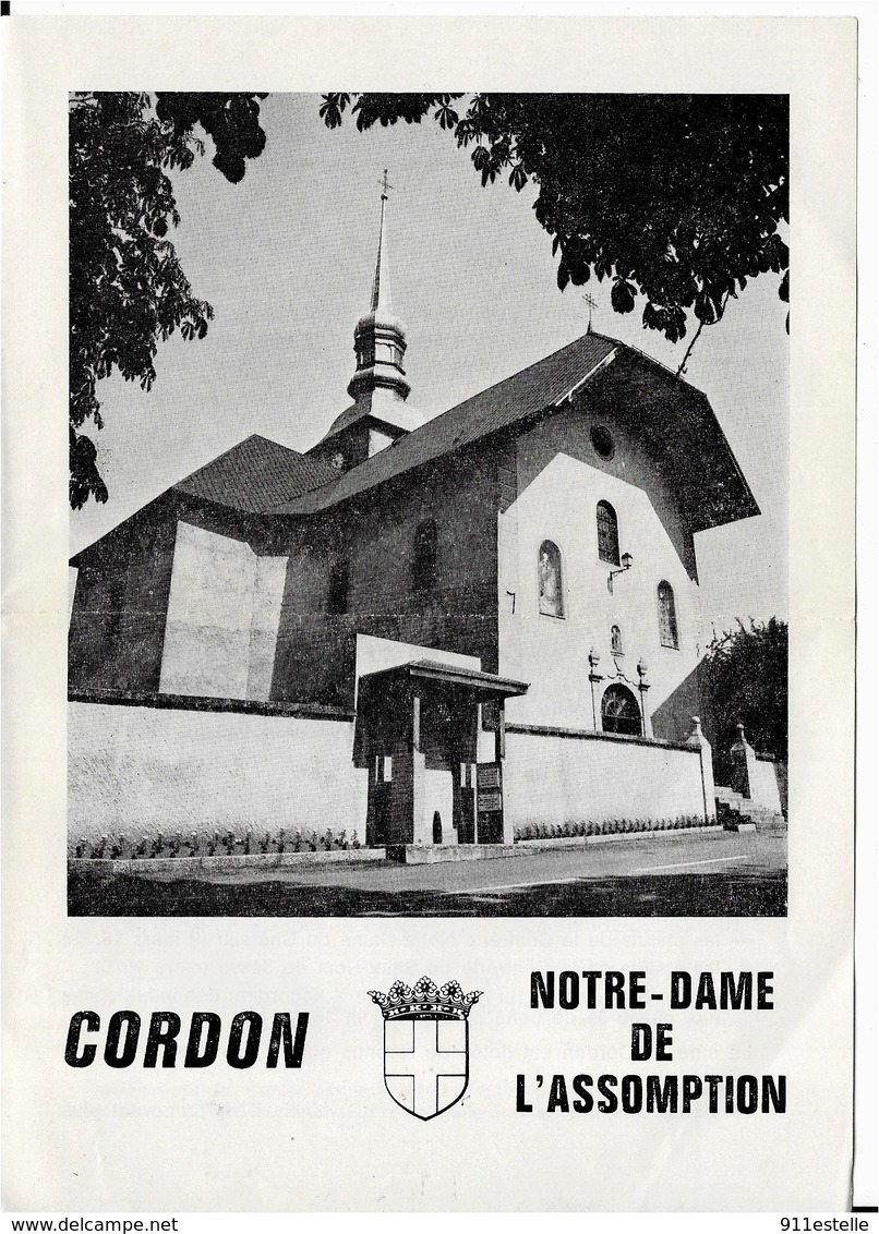 74  CORDON - Notre Dame De L'Assomption Dépliant Et 2 Cartes - Autres & Non Classés