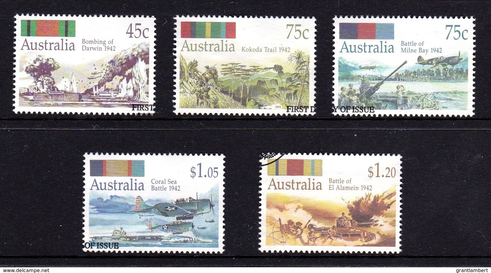 Australia 1992  Under Fire - World War II Set Of 5 Used - Used Stamps