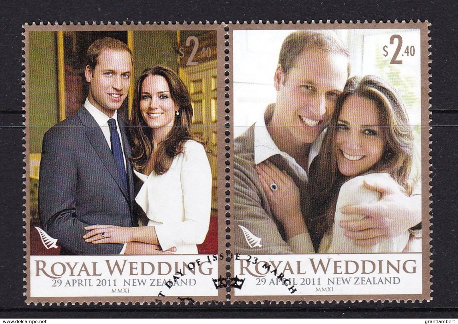 New Zealand 2011 Royal Wedding -William & Kate Set Of 2 Used - Used Stamps