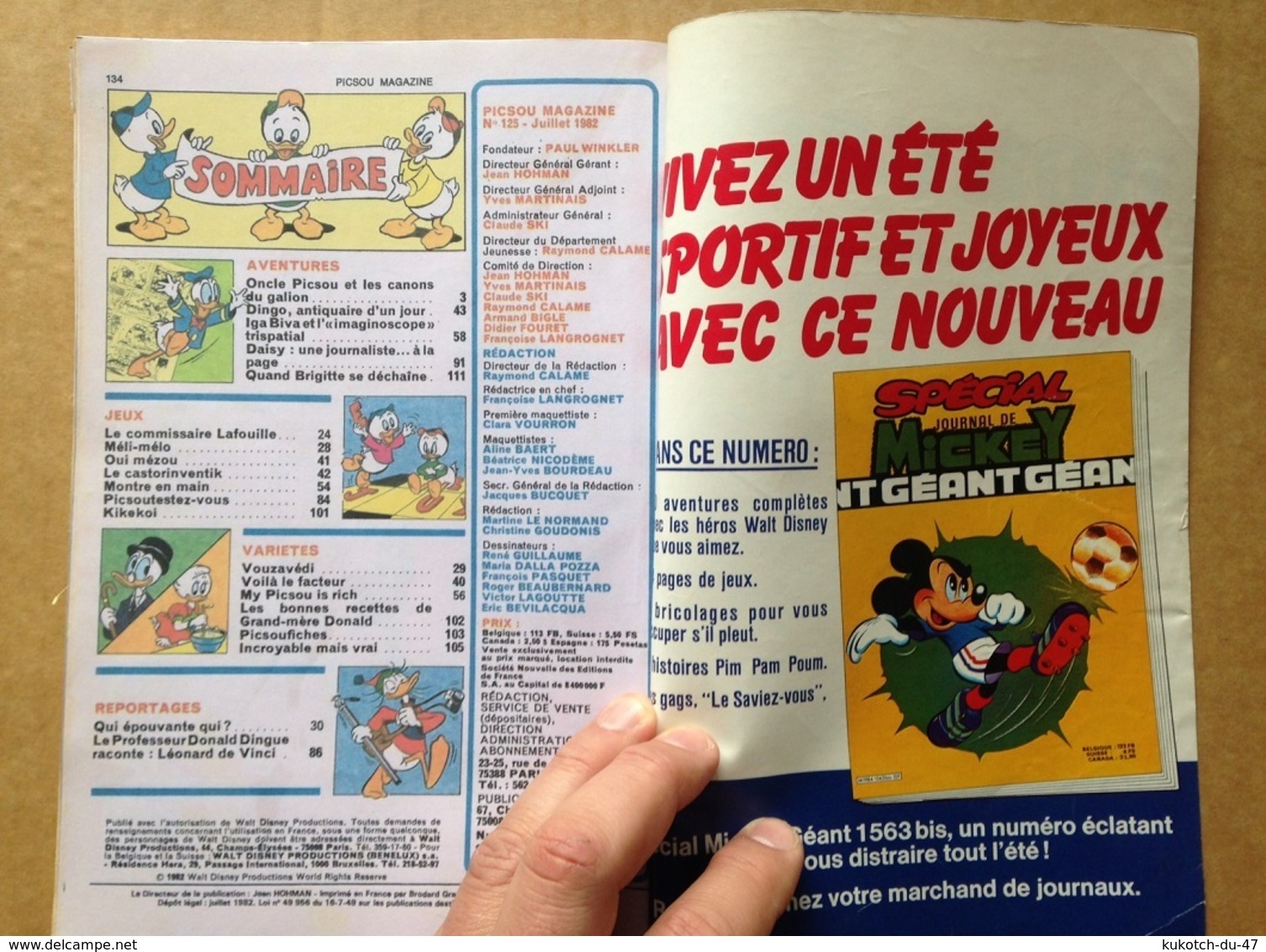 Disney - Picsou Magazine ° Année 1982 - N°125 (avec grand défaut d'usure)