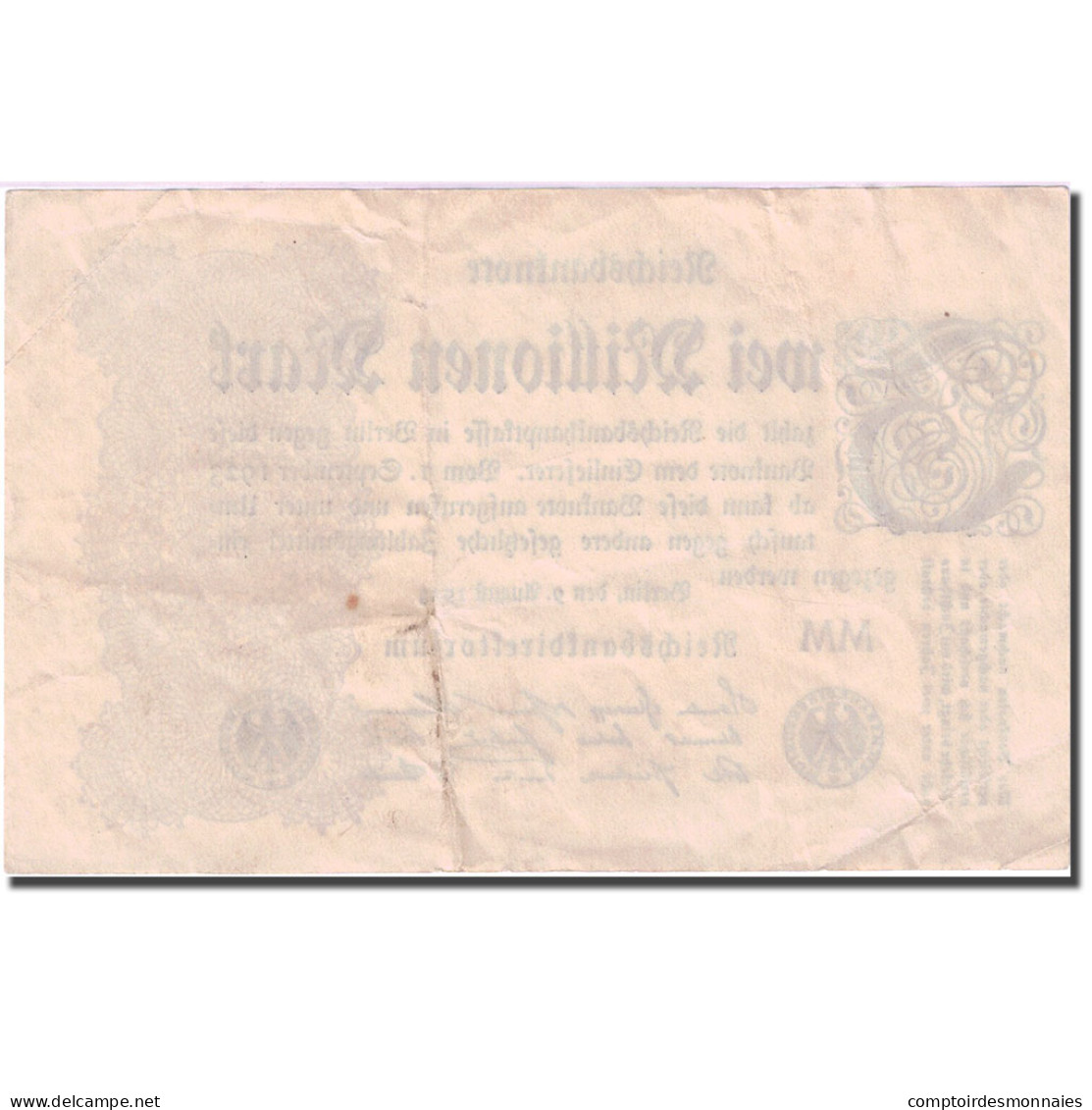 Billet, Allemagne, 2 Millionen Mark, 1923, 1923-08-09, KM:103, TTB - 2 Mio. Mark