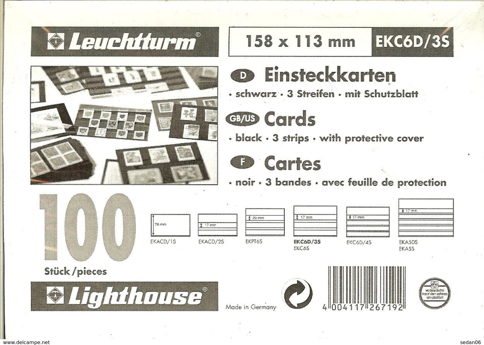 Leuchtturm - CARTES D'ENVOI à CHOIX 3 Bandes Avec Rabat (158x113 Mm) - Cartes De Classement